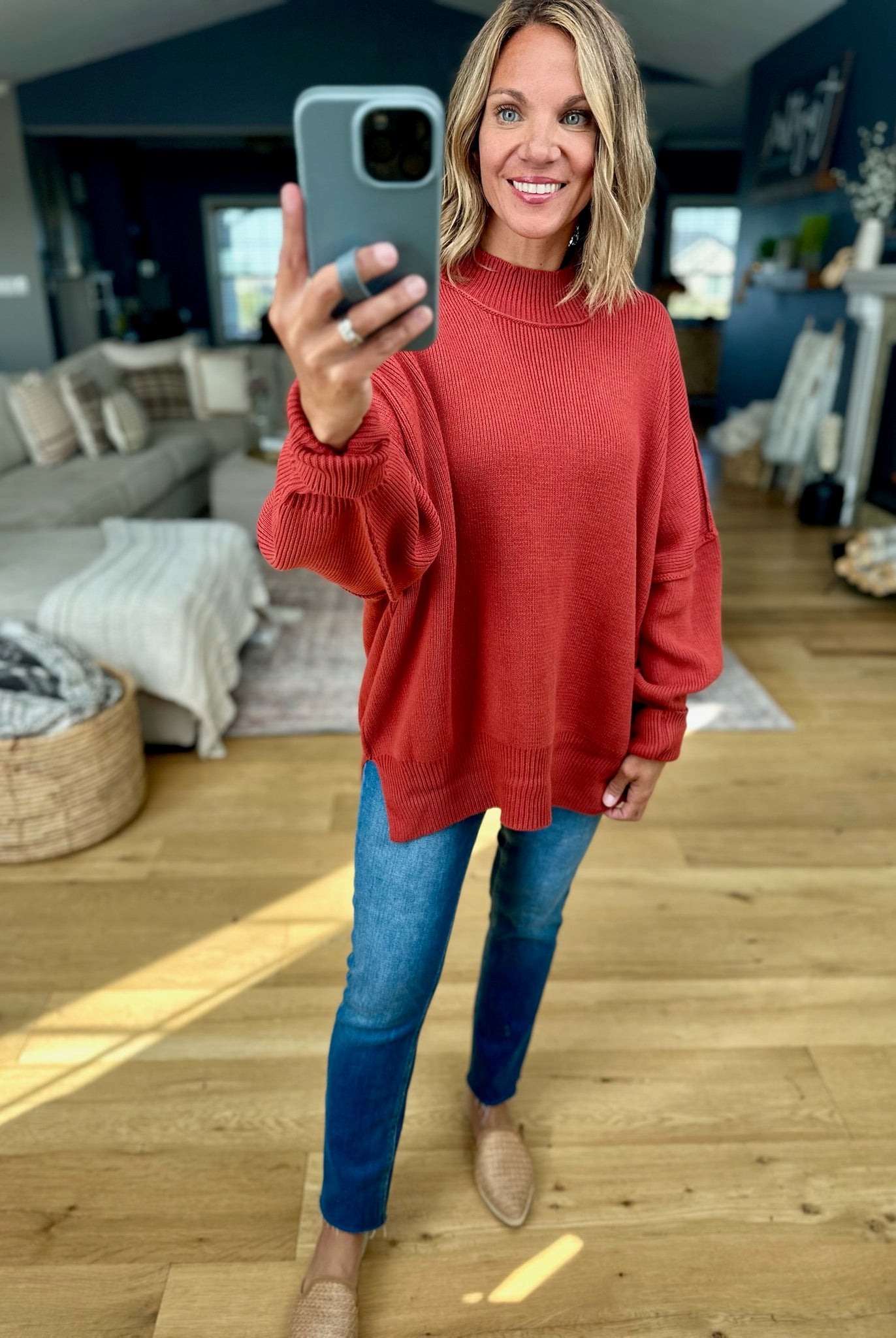 The Jaymes Mockneck Oversized Sweater-zenana-Anna Kaytes Boutique, Women's Fashion Boutique in Grinnell, Iowa