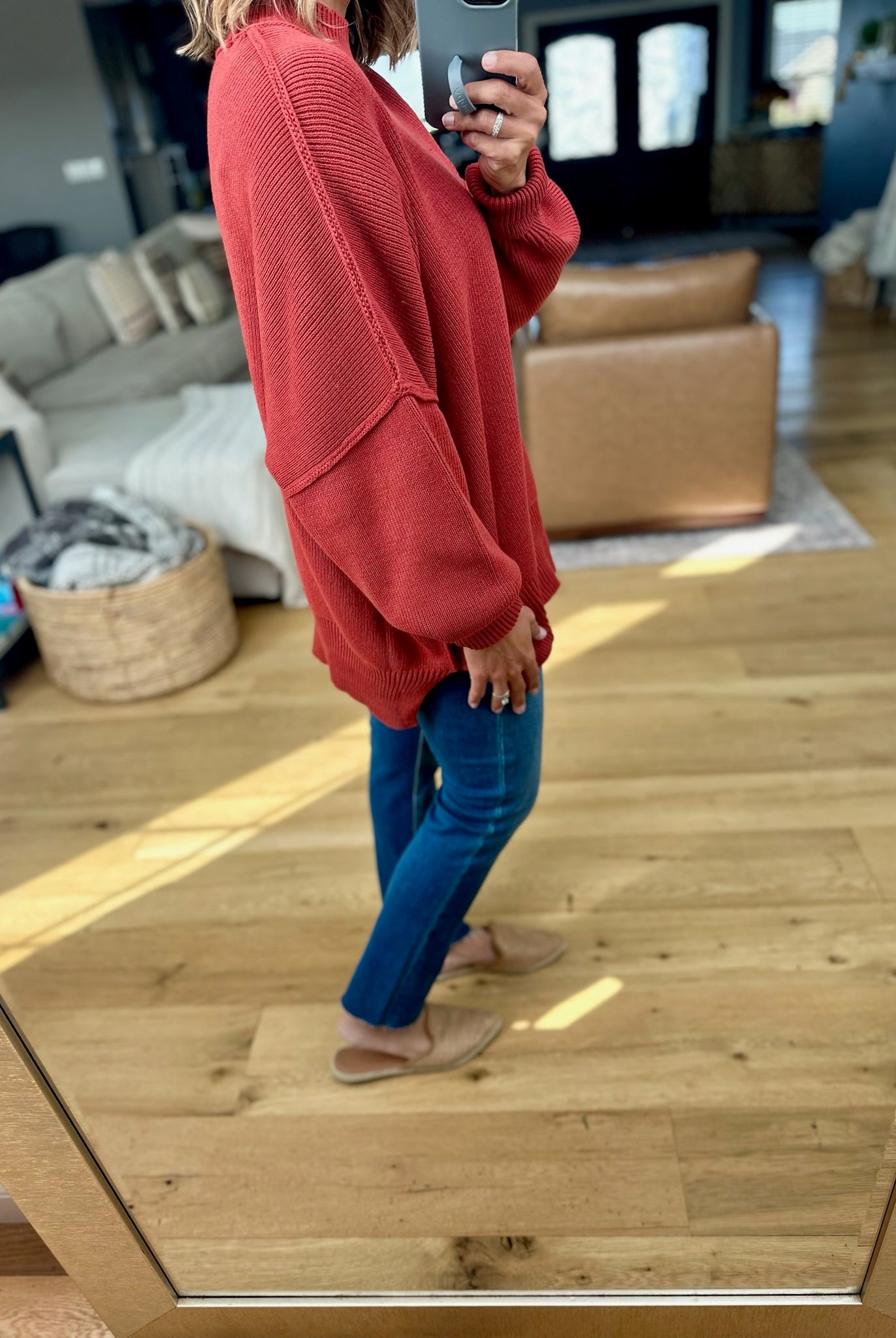 The Jaymes Mockneck Oversized Sweater-zenana-Anna Kaytes Boutique, Women's Fashion Boutique in Grinnell, Iowa