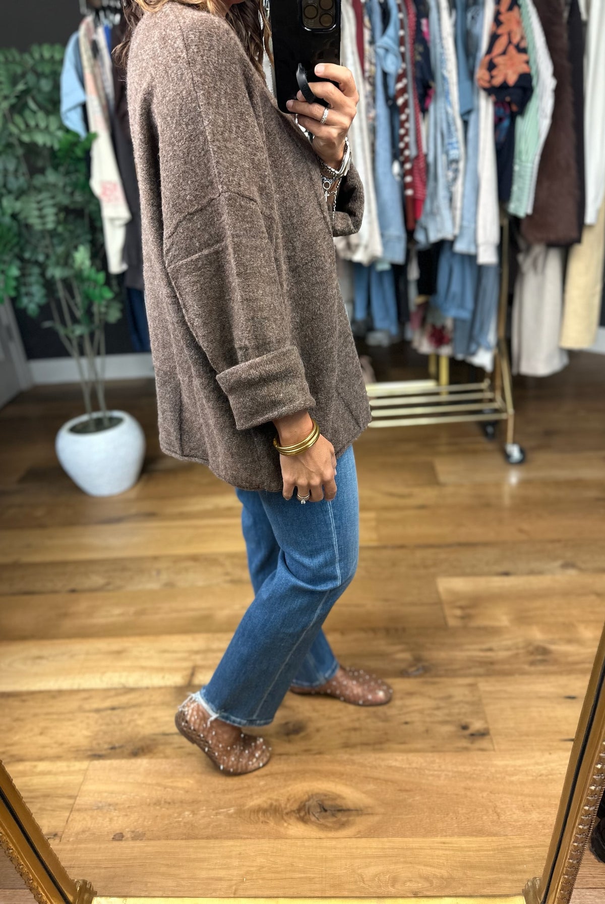 Who You Are Rolled Hem Oversized Sweater-Sweaters-Blu Pepper-Anna Kaytes Boutique, Women's Fashion Boutique in Grinnell, Iowa