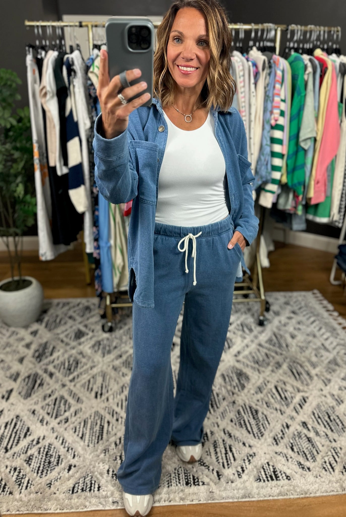 Z Supply Hunter Knit Denim Pant-Pants-Z Supply-Anna Kaytes Boutique, Women's Fashion Boutique in Grinnell, Iowa