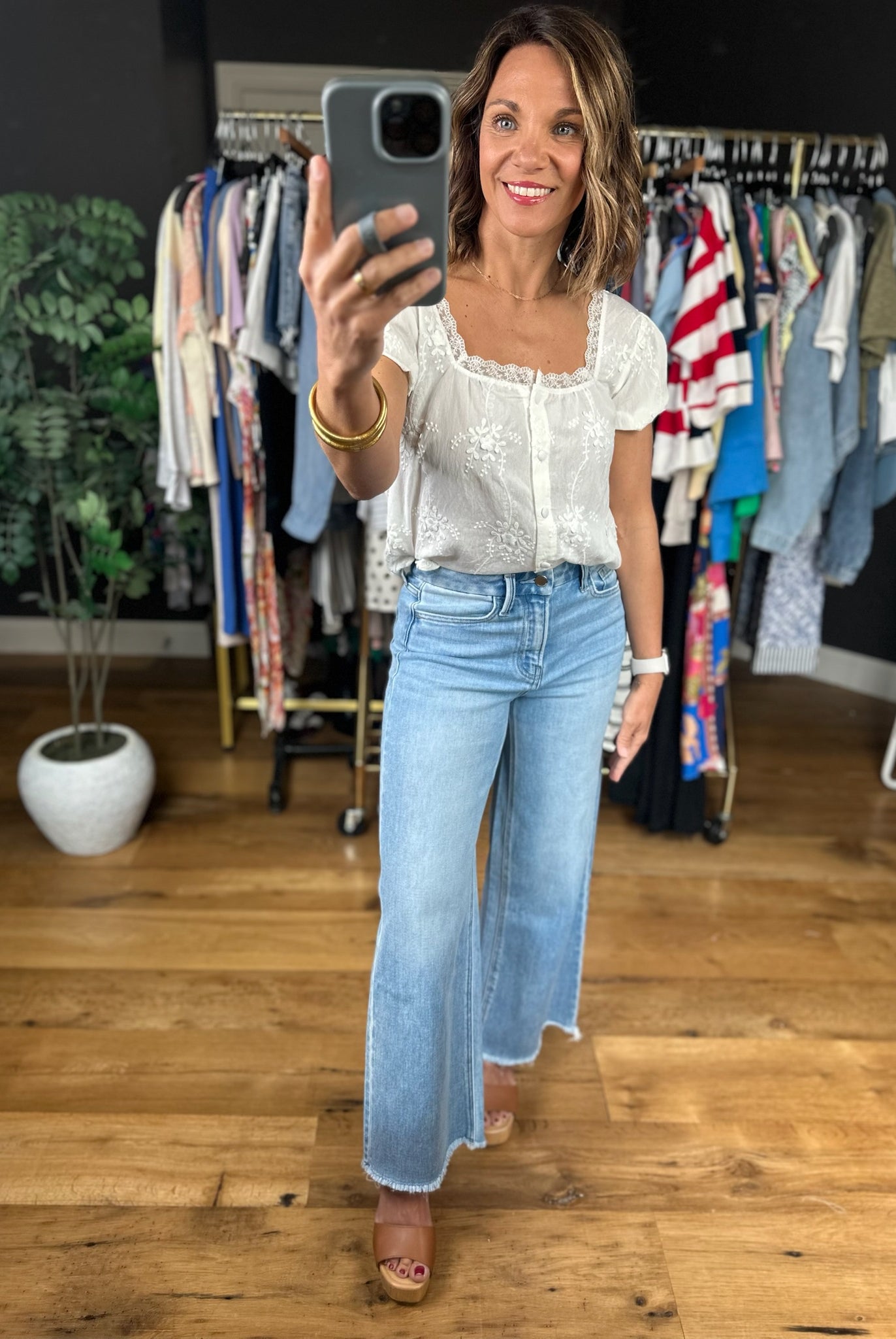 The Jensen Wide-Leg Ankle Denim-Jeans-Flying Monkey-Anna Kaytes Boutique, Women's Fashion Boutique in Grinnell, Iowa