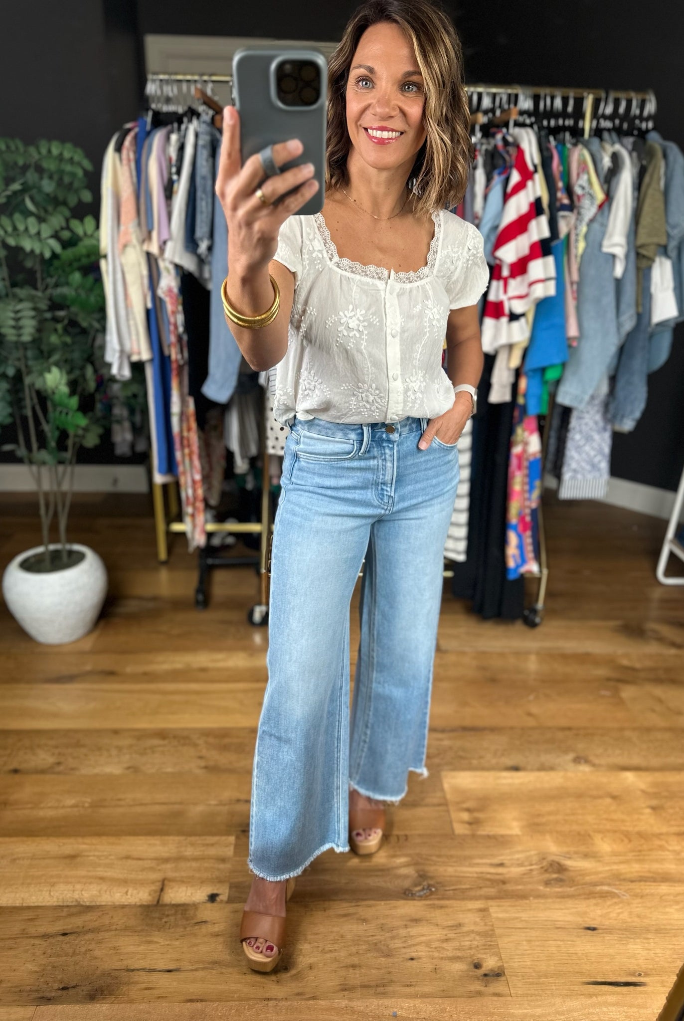 The Jensen Wide-Leg Ankle Denim-Jeans-Flying Monkey-Anna Kaytes Boutique, Women's Fashion Boutique in Grinnell, Iowa