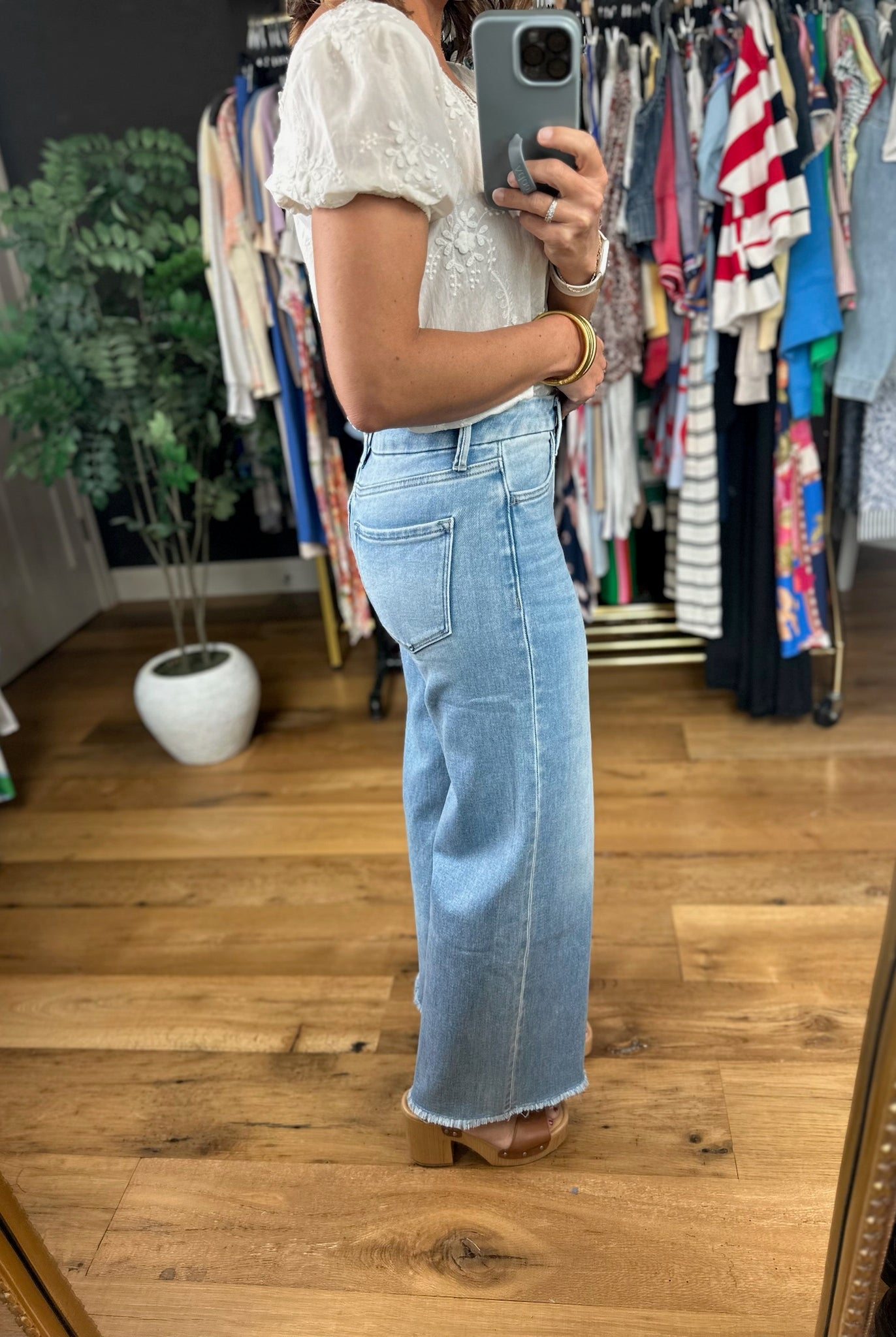 The Jensen Wide-Leg Ankle Denim-Jeans-Flying Monkey-Anna Kaytes Boutique, Women's Fashion Boutique in Grinnell, Iowa