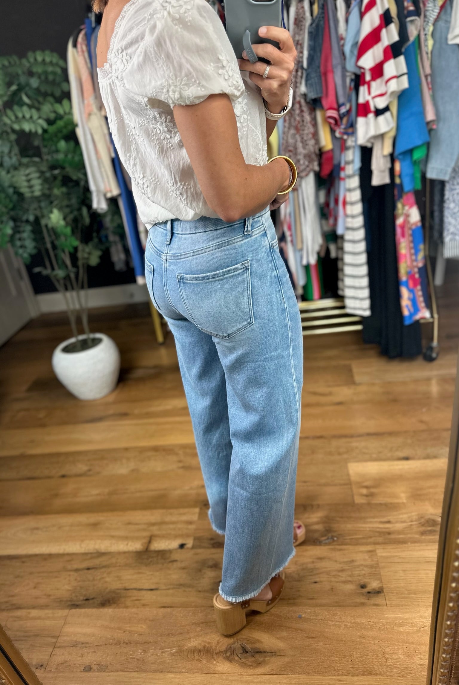 The Jensen Wide-Leg Ankle Denim-Jeans-Flying Monkey-Anna Kaytes Boutique, Women's Fashion Boutique in Grinnell, Iowa