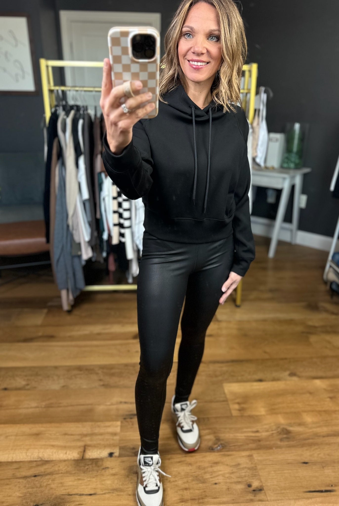 Different Views Faux-Leather Leggings - Black-Thread & Supply-Anna Kaytes Boutique, Women's Fashion Boutique in Grinnell, Iowa