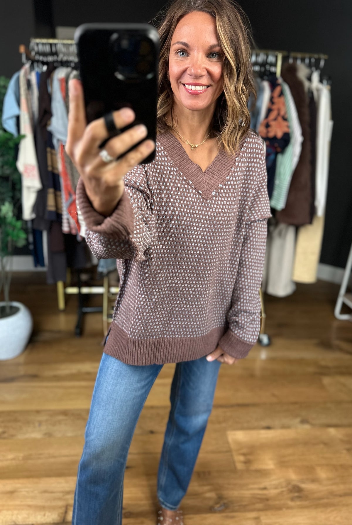 Have My Heart V-Neck Knit Sweater-Sweaters-Very J-Anna Kaytes Boutique, Women's Fashion Boutique in Grinnell, Iowa