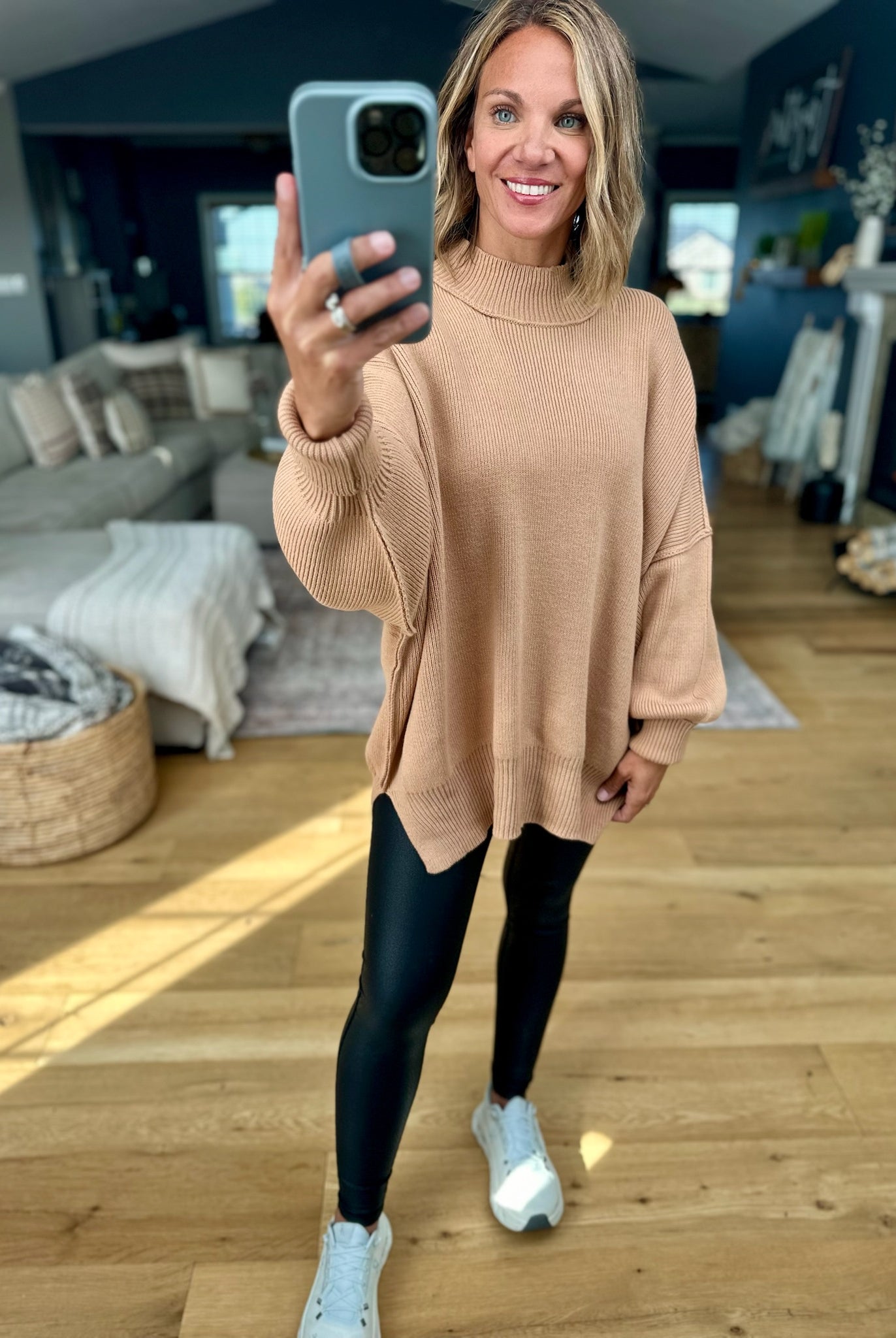 The Jaymes Mockneck Oversized Sweater-zenana-Anna Kaytes Boutique, Women's Fashion Boutique in Grinnell, Iowa