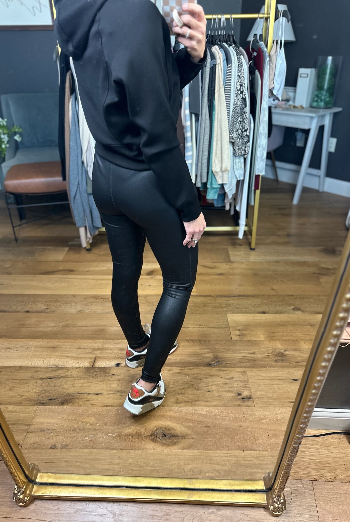 Different Views Faux-Leather Leggings - Black-Thread & Supply-Anna Kaytes Boutique, Women's Fashion Boutique in Grinnell, Iowa