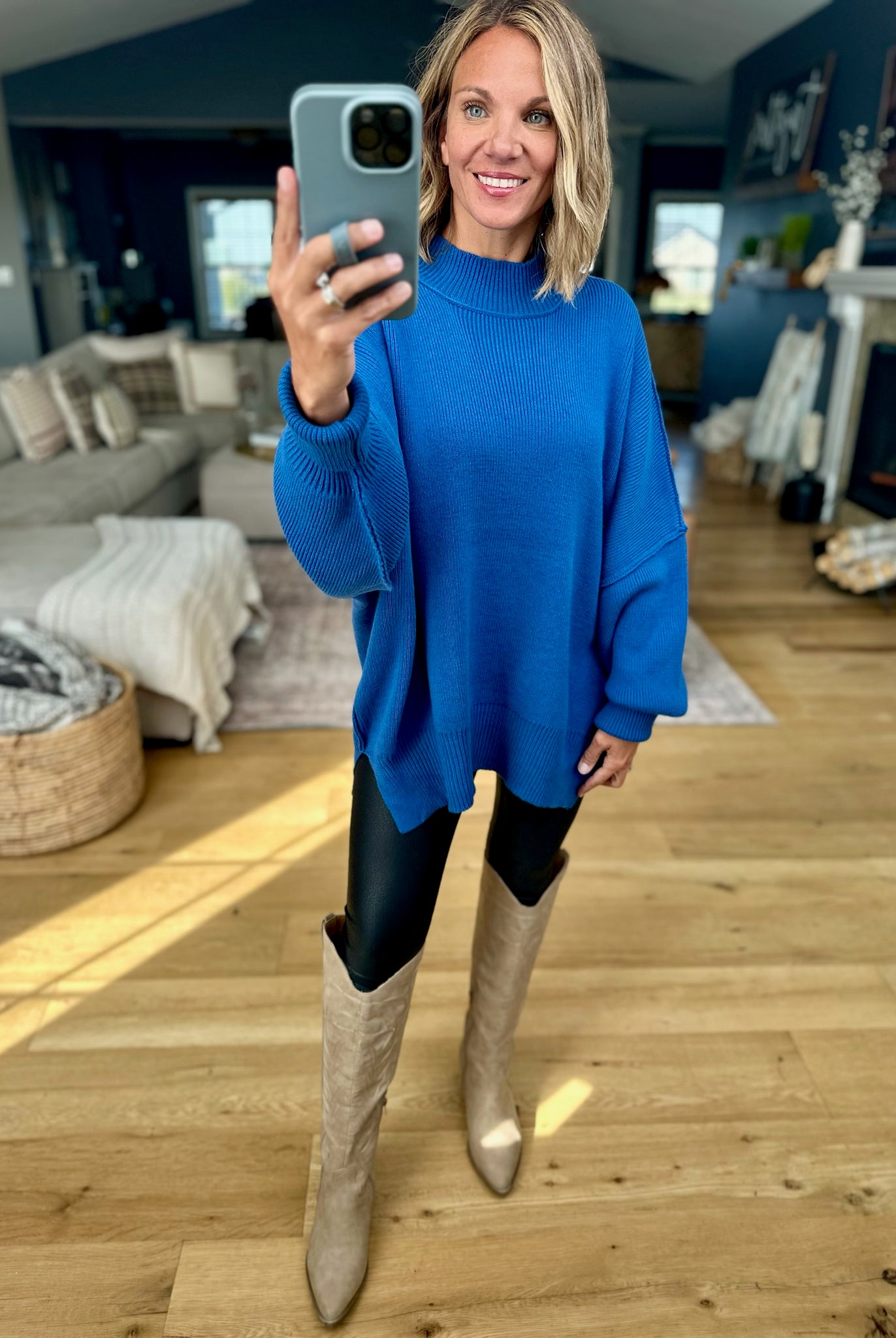 The Jaymes Mockneck Oversized Sweater-zenana-Anna Kaytes Boutique, Women's Fashion Boutique in Grinnell, Iowa