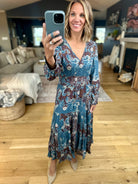 Enchanted Paisley V-Neck Dress-Dress Forum-Anna Kaytes Boutique, Women's Fashion Boutique in Grinnell, Iowa