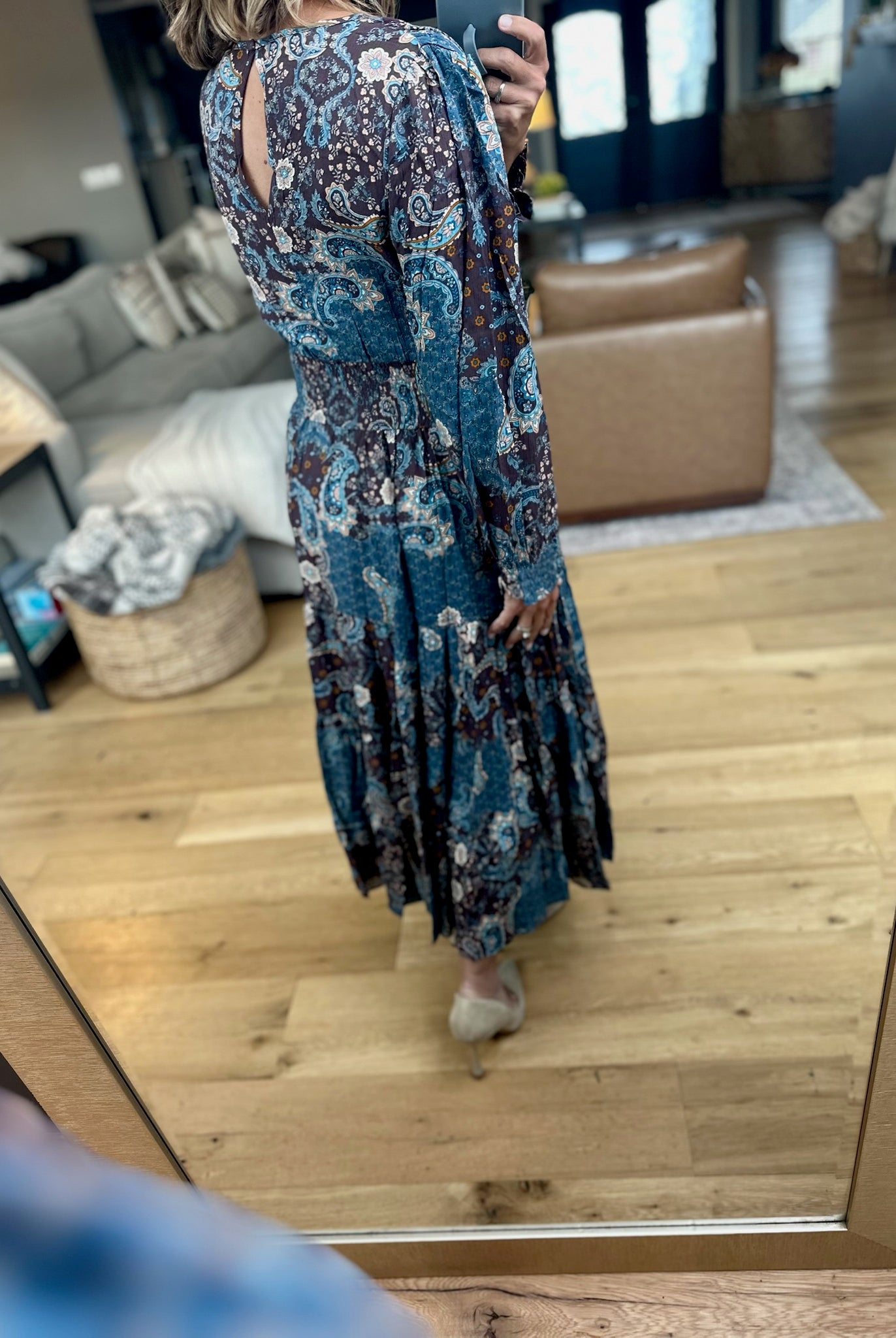 Enchanted Paisley V-Neck Dress-Dress Forum-Anna Kaytes Boutique, Women's Fashion Boutique in Grinnell, Iowa