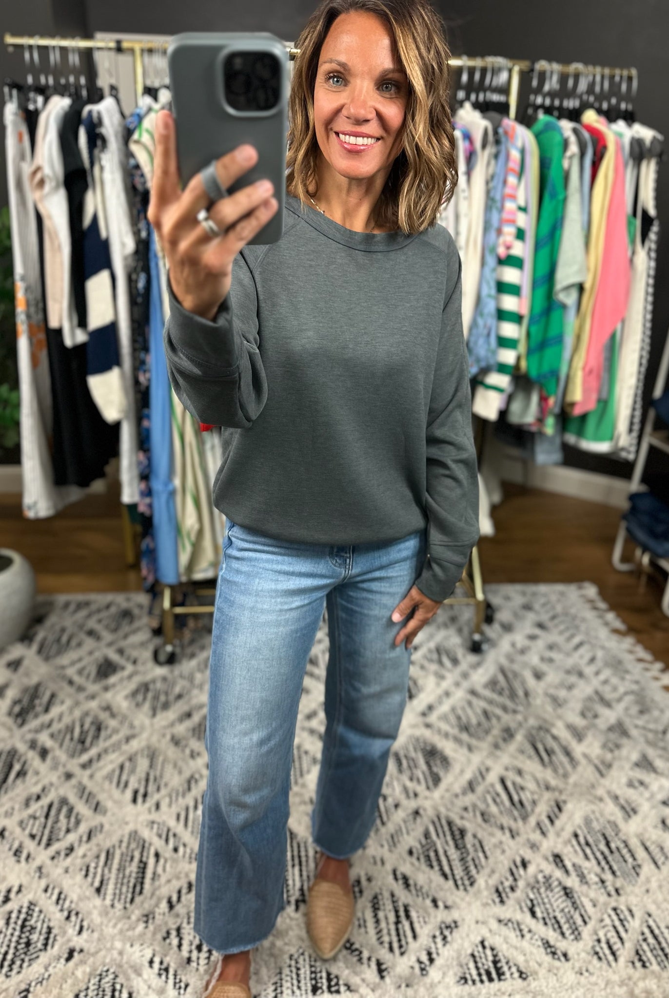 For The Better Scuba Crewneck Pullover-Sweaters-Zenana-Anna Kaytes Boutique, Women's Fashion Boutique in Grinnell, Iowa