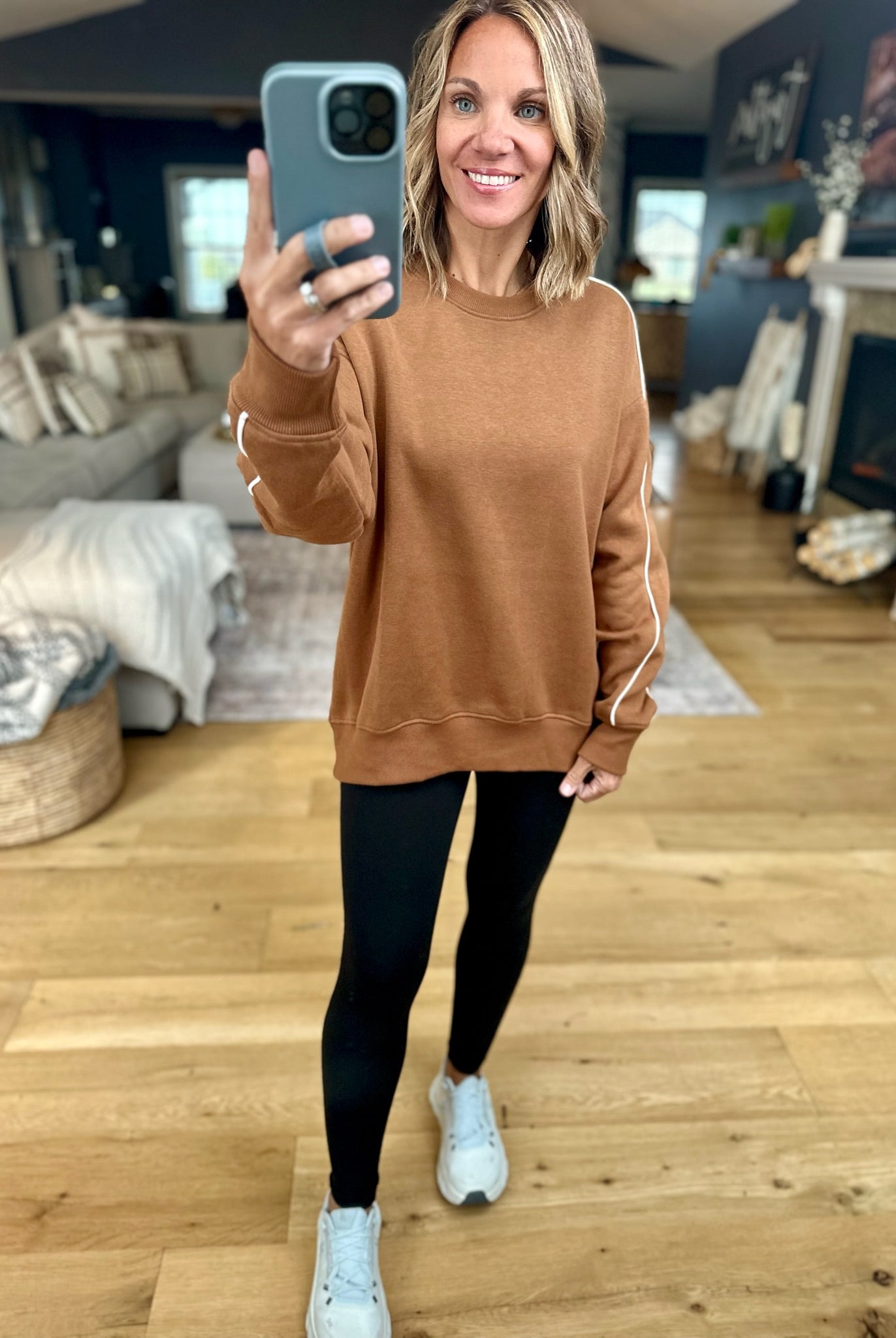 Head Over Heels Crewneck-Mono B-Anna Kaytes Boutique, Women's Fashion Boutique in Grinnell, Iowa