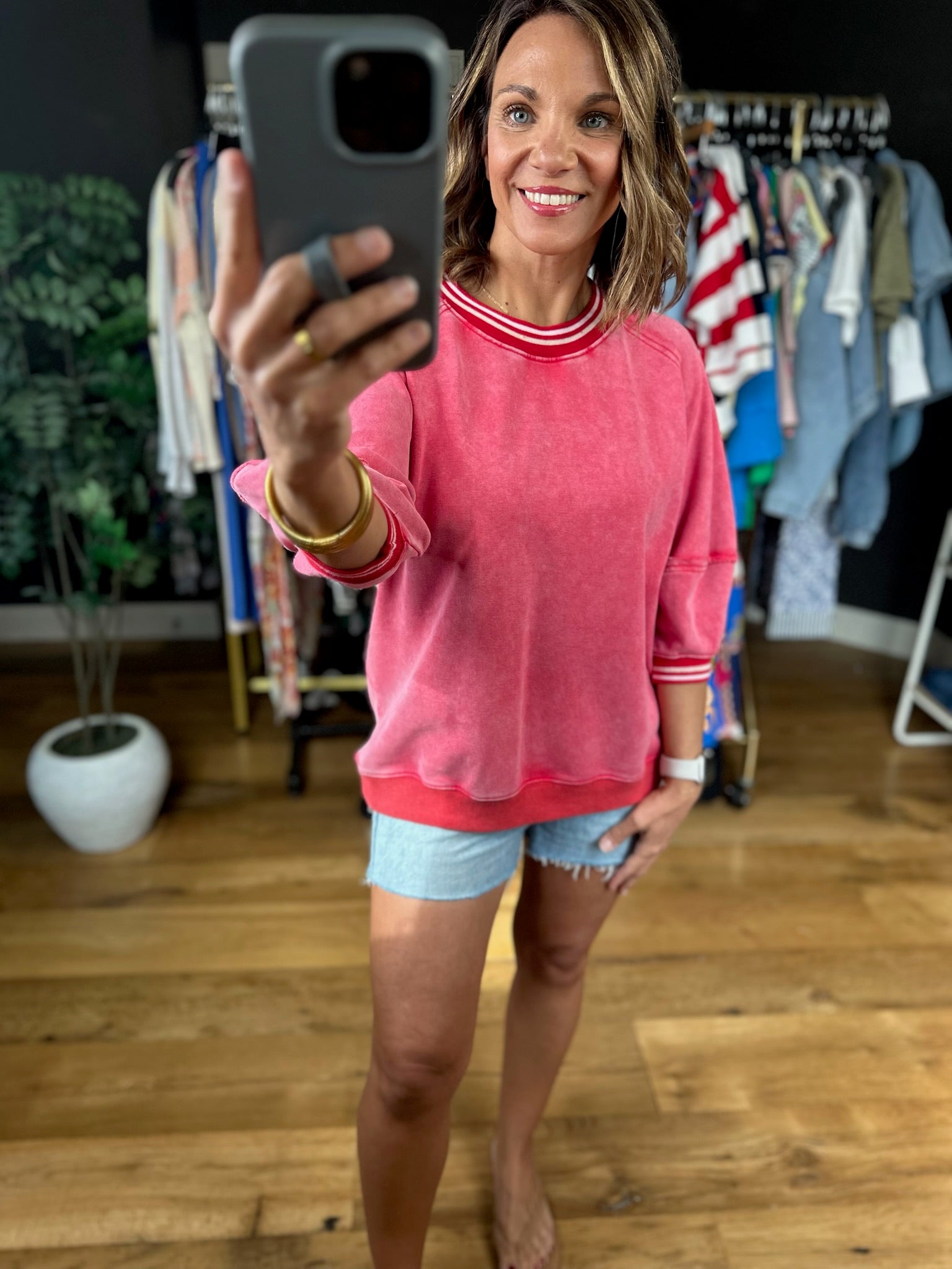 On A Mission Mineral Wash Top-Short Sleeves-Easel-Anna Kaytes Boutique, Women's Fashion Boutique in Grinnell, Iowa