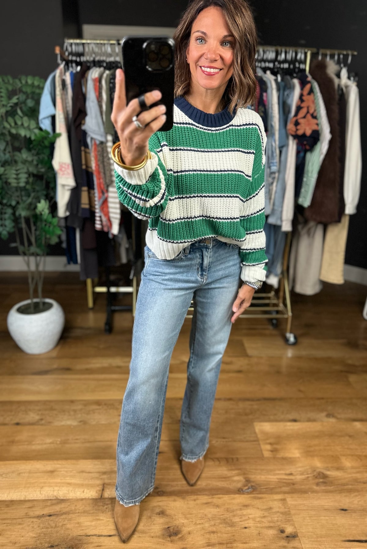 The Tessa Mid-Rise Slim Wide Denim-Jeans-Flying Monkey-Anna Kaytes Boutique, Women's Fashion Boutique in Grinnell, Iowa