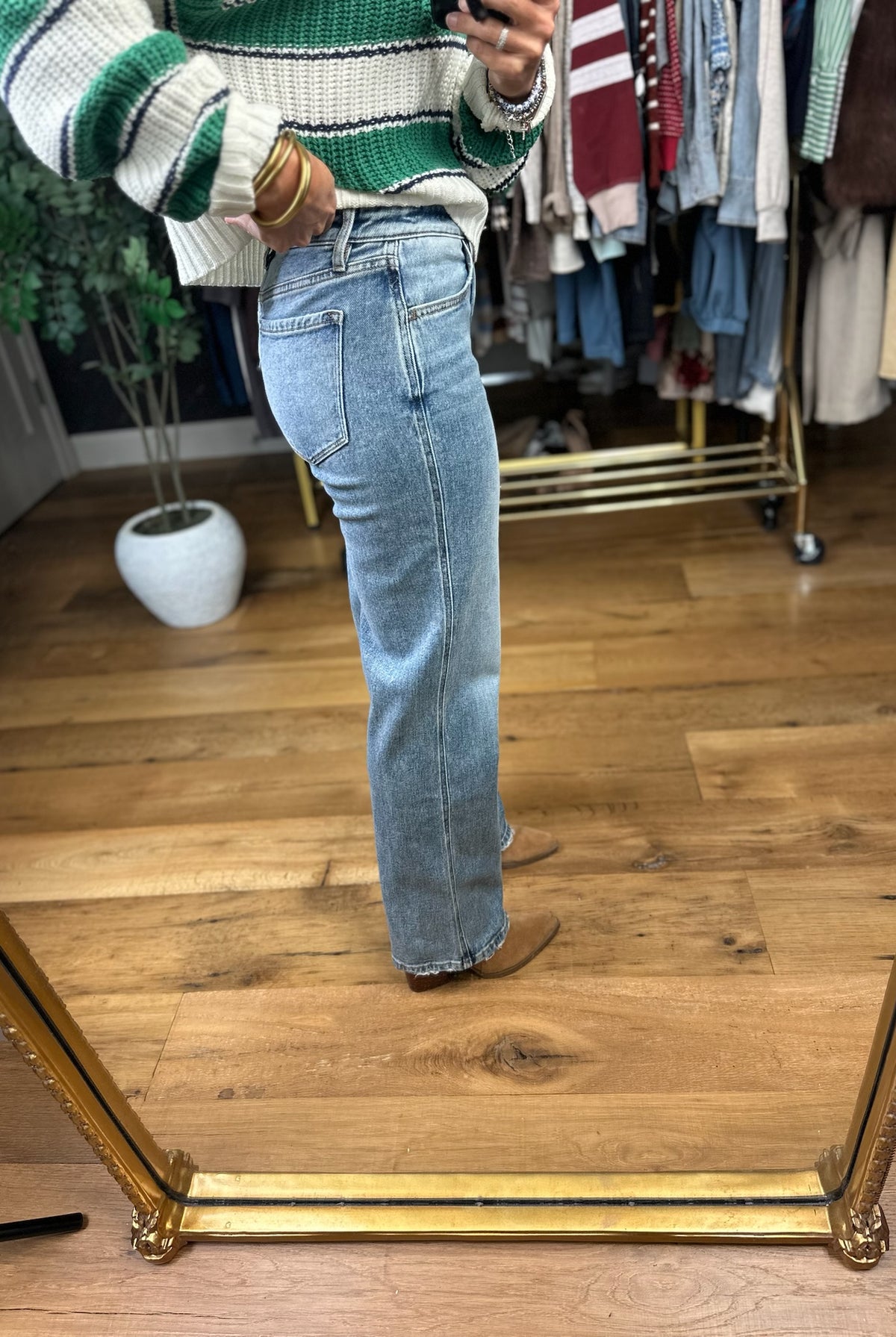 The Tessa Mid-Rise Slim Wide Denim-Jeans-Flying Monkey-Anna Kaytes Boutique, Women's Fashion Boutique in Grinnell, Iowa