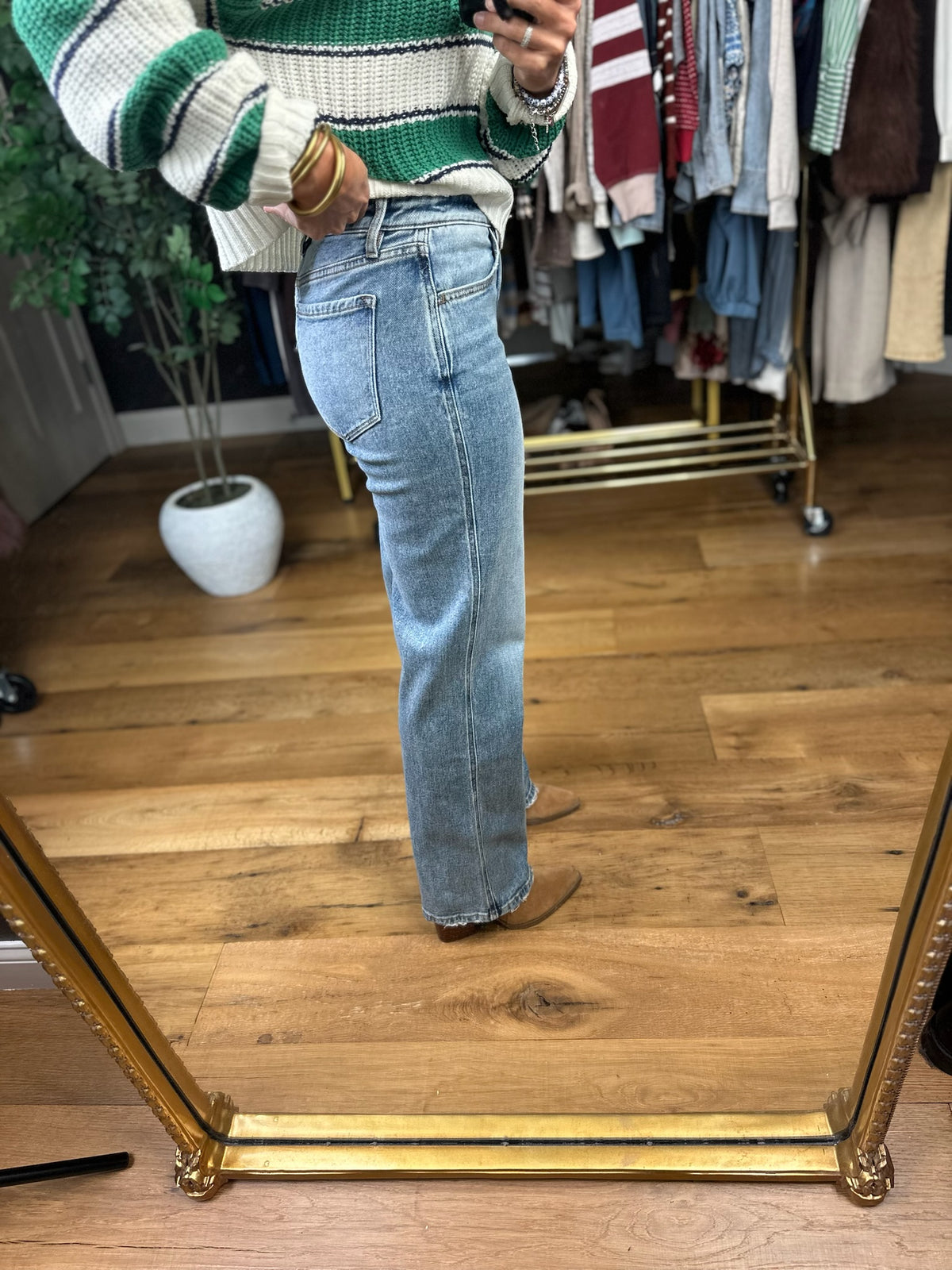 The Tessa Mid-Rise Slim Wide Denim-Jeans-Flying Monkey-Anna Kaytes Boutique, Women's Fashion Boutique in Grinnell, Iowa