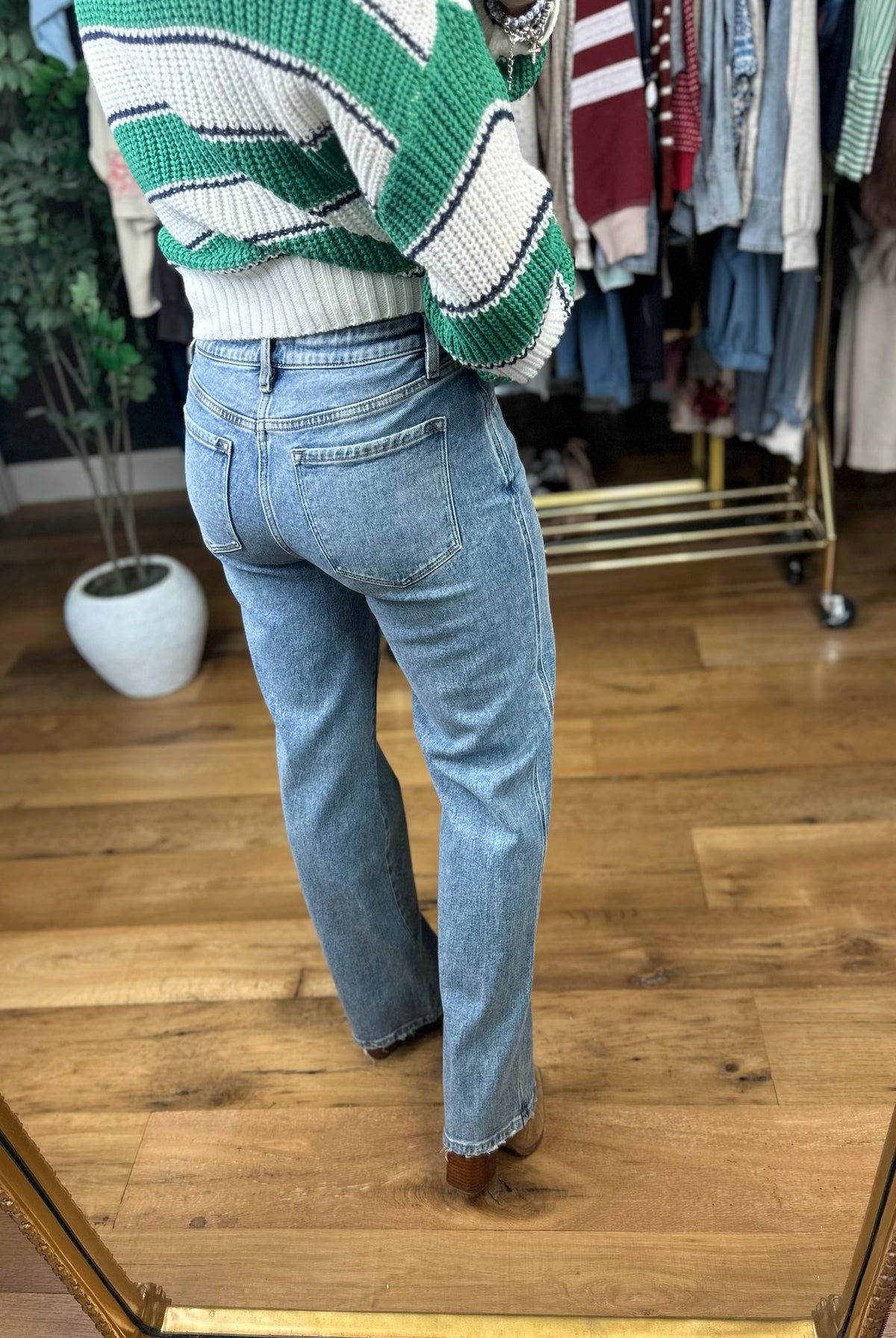 The Tessa Mid-Rise Slim Wide Denim-Jeans-Flying Monkey-Anna Kaytes Boutique, Women's Fashion Boutique in Grinnell, Iowa