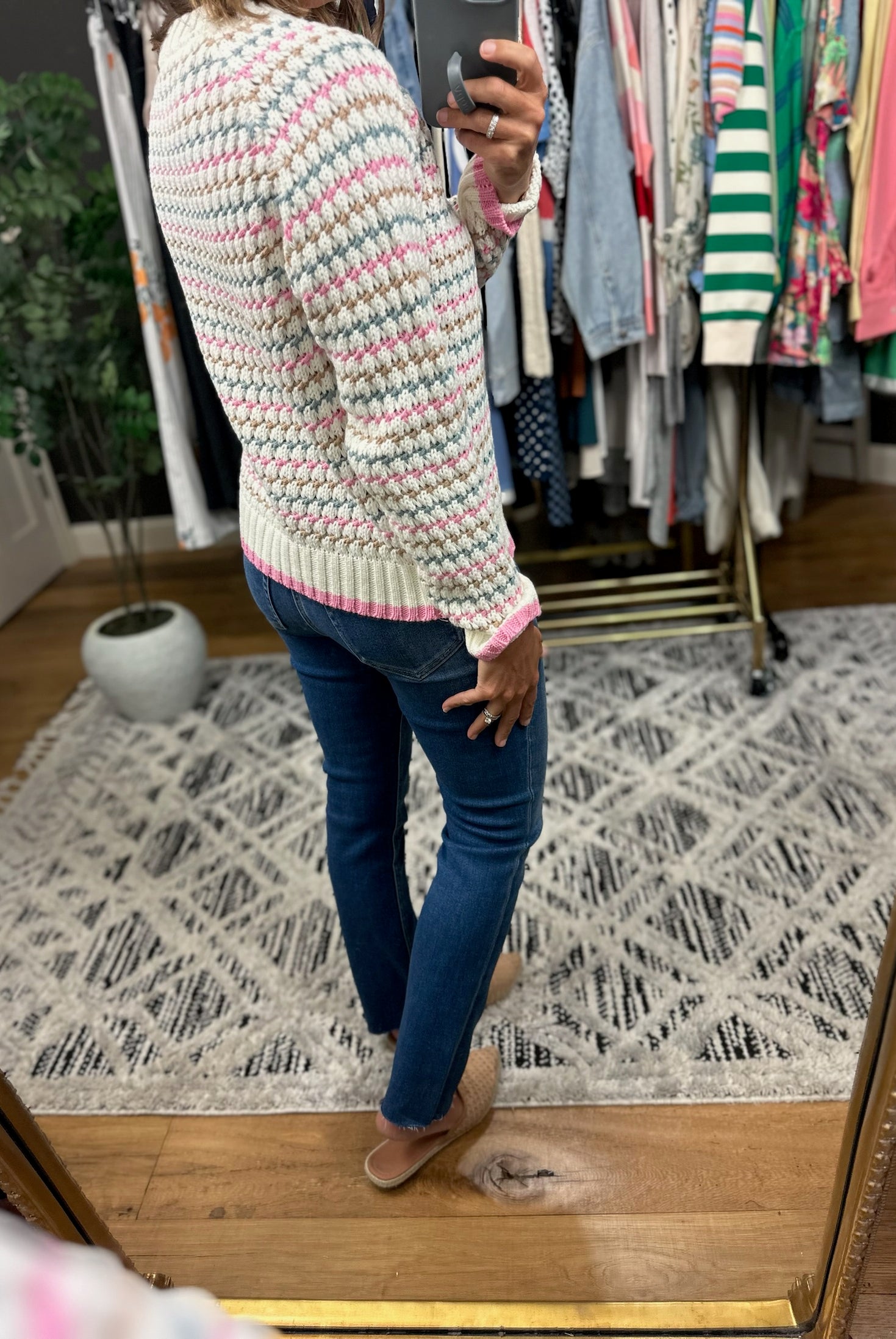 Time For Fun Woven Knit-Sweaters-Hem & Thread-Anna Kaytes Boutique, Women's Fashion Boutique in Grinnell, Iowa