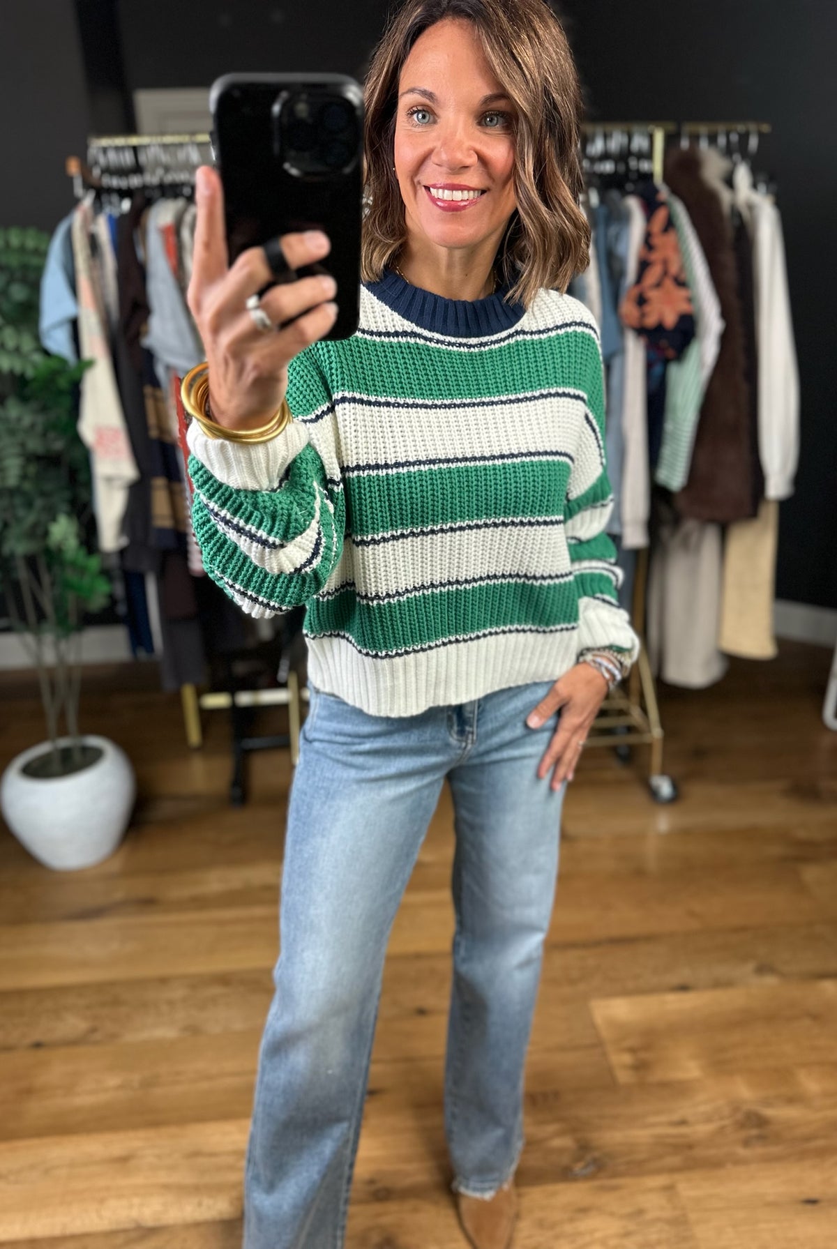 Might Make Me Believe Striped Crew Sweater-Sweaters-By Together-Anna Kaytes Boutique, Women's Fashion Boutique in Grinnell, Iowa