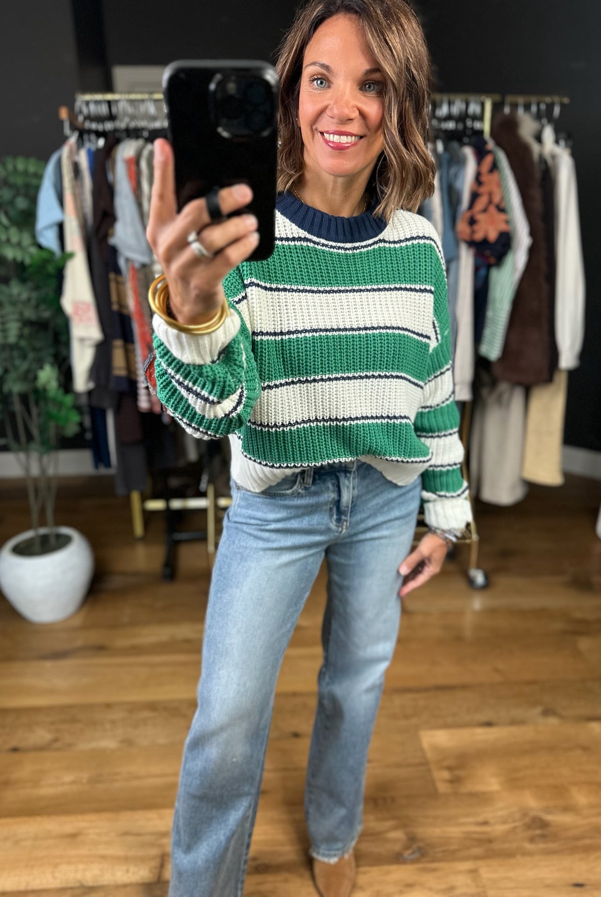 Might Make Me Believe Striped Crew Sweater-Sweaters-By Together-Anna Kaytes Boutique, Women's Fashion Boutique in Grinnell, Iowa