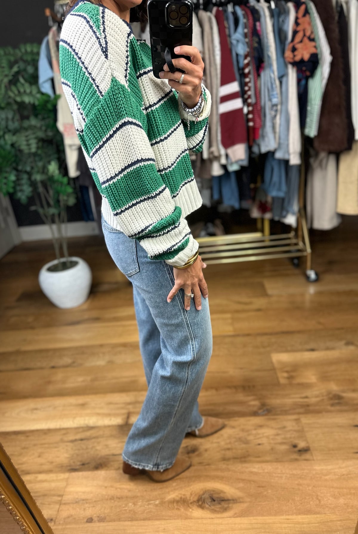 Might Make Me Believe Striped Crew Sweater-Sweaters-By Together-Anna Kaytes Boutique, Women's Fashion Boutique in Grinnell, Iowa