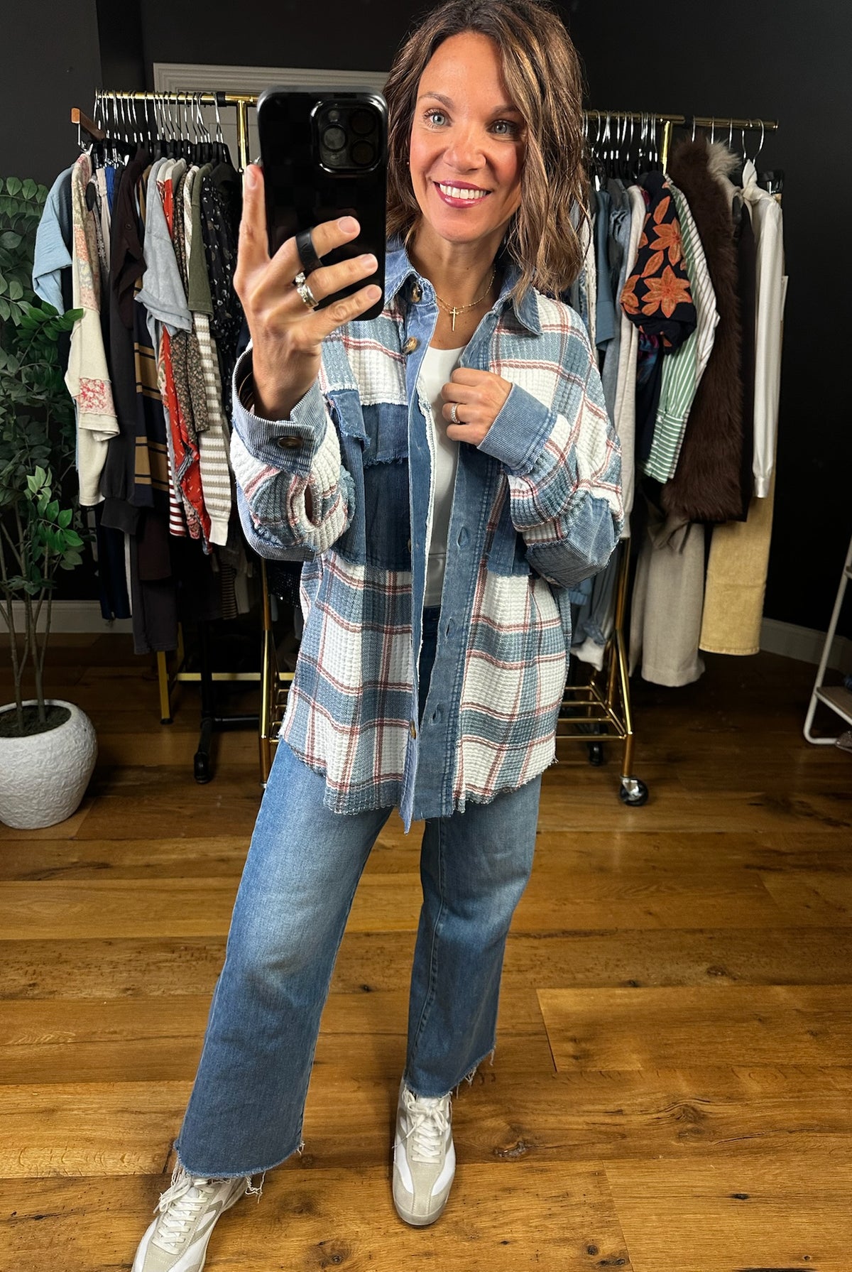 New Day Ahead Waffle Shacket-Long Sleeves-Easel-Anna Kaytes Boutique, Women's Fashion Boutique in Grinnell, Iowa