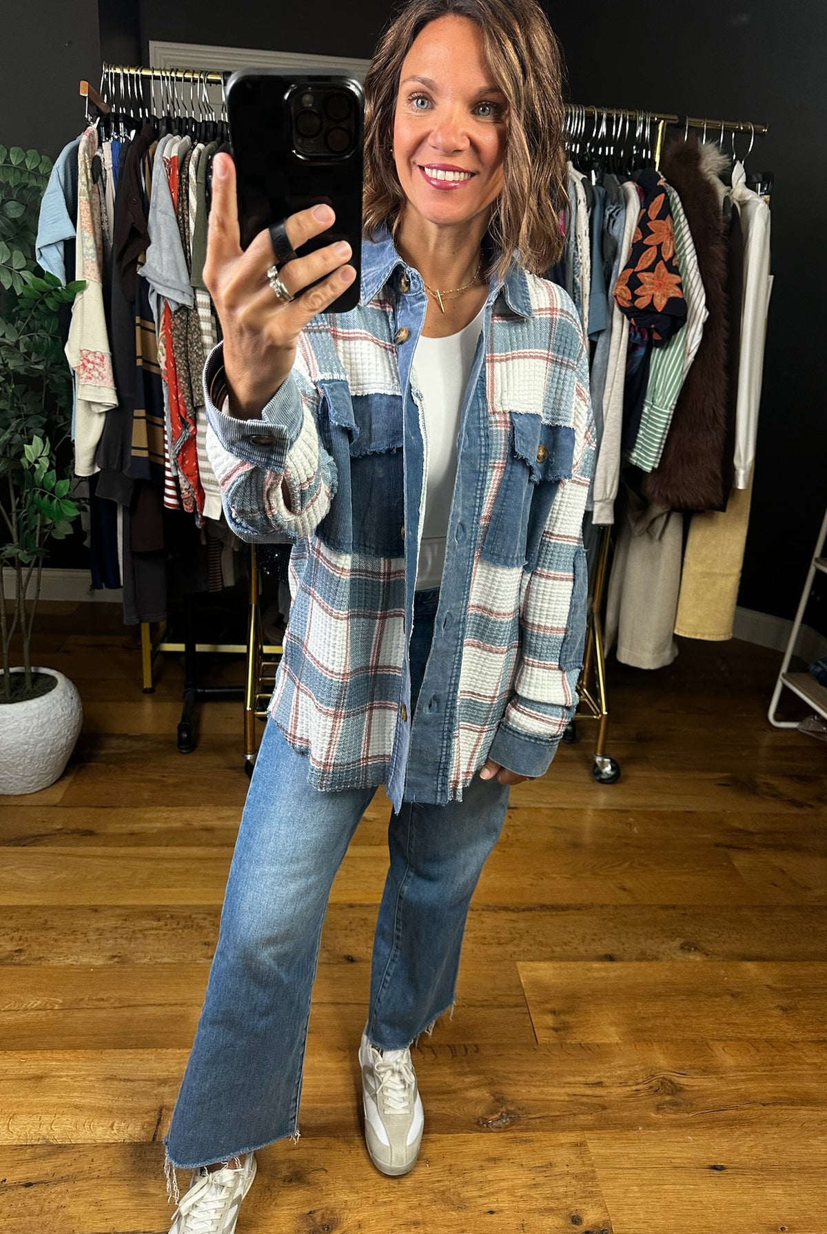 New Day Ahead Waffle Shacket-Long Sleeves-Easel-Anna Kaytes Boutique, Women's Fashion Boutique in Grinnell, Iowa