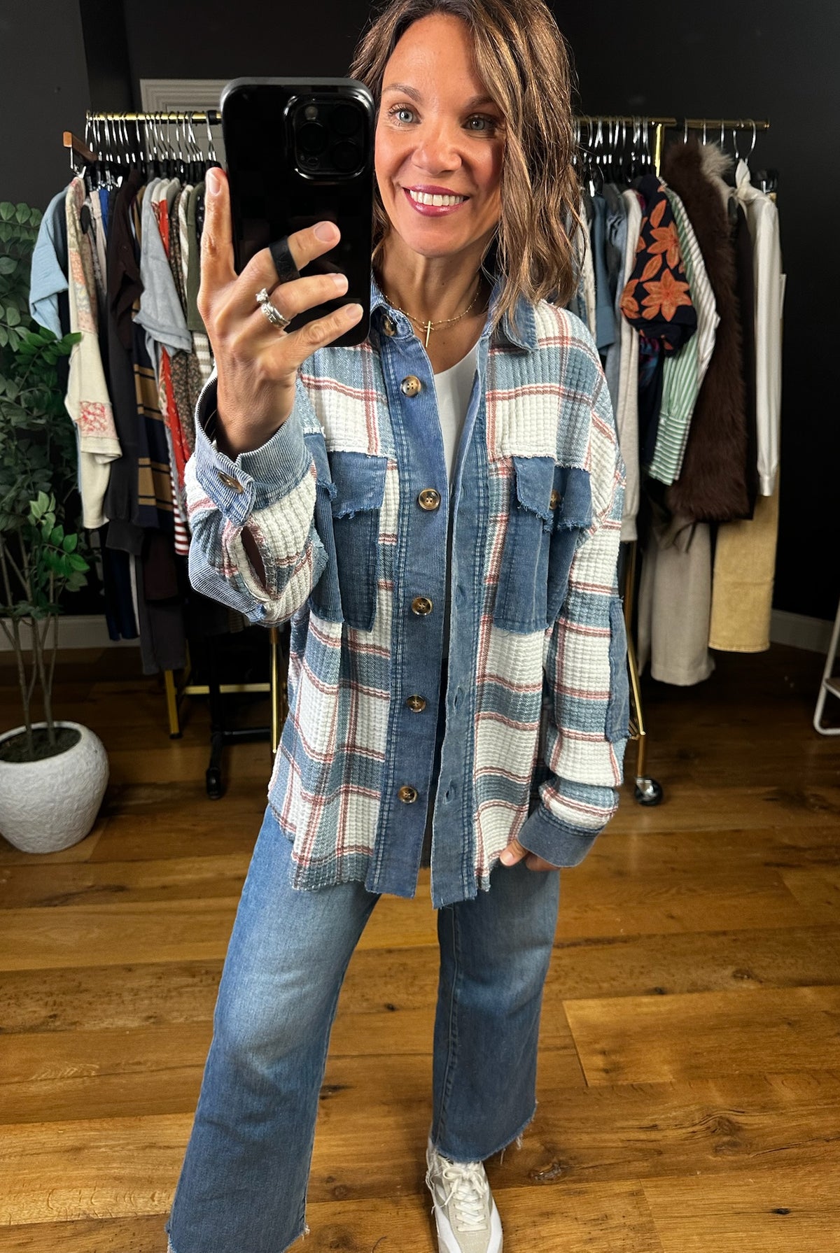 New Day Ahead Waffle Shacket-Long Sleeves-Easel-Anna Kaytes Boutique, Women's Fashion Boutique in Grinnell, Iowa