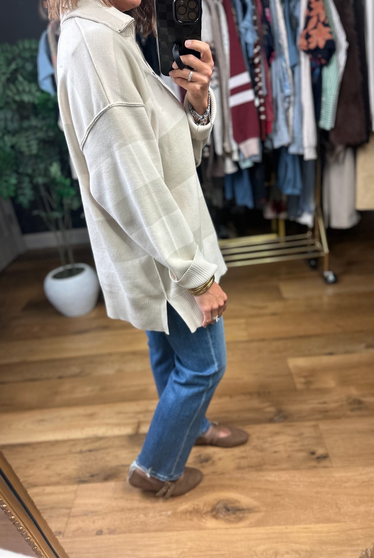 Moving On Zip-Up Knit-Sweaters-By Together-Anna Kaytes Boutique, Women's Fashion Boutique in Grinnell, Iowa