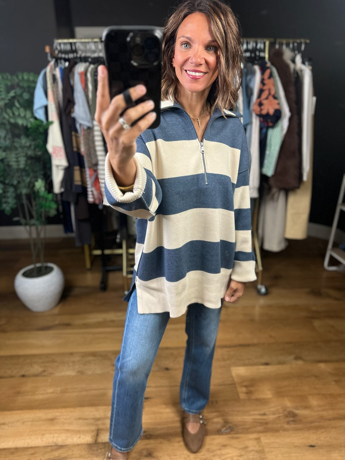 Moving On Oversized Zip-Up Knit-Sweaters-By Together-Anna Kaytes Boutique, Women's Fashion Boutique in Grinnell, Iowa