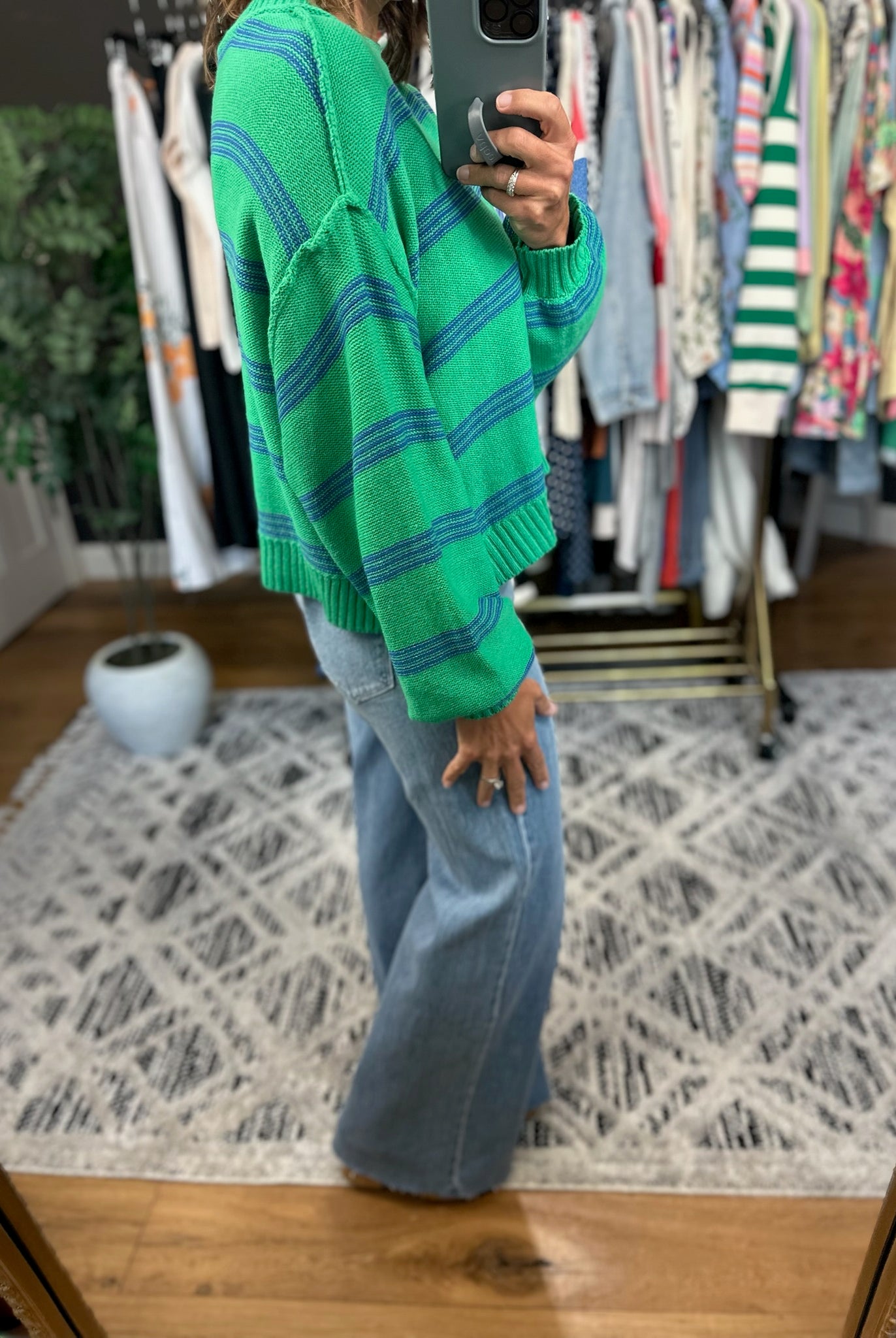 Right For You Striped Knit Top-Sweaters-Entro-Anna Kaytes Boutique, Women's Fashion Boutique in Grinnell, Iowa