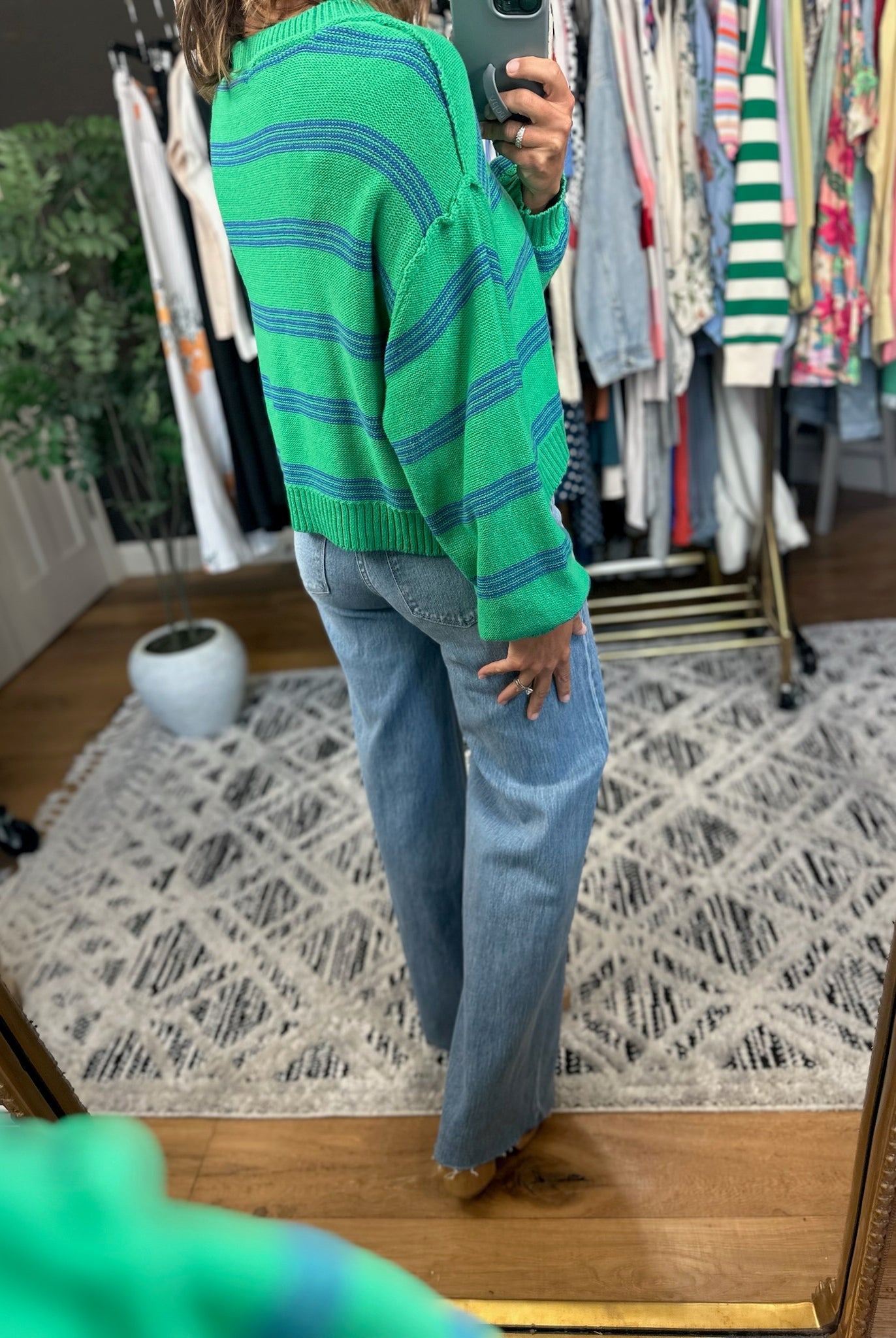 Right For You Striped Knit Top-Sweaters-Entro-Anna Kaytes Boutique, Women's Fashion Boutique in Grinnell, Iowa