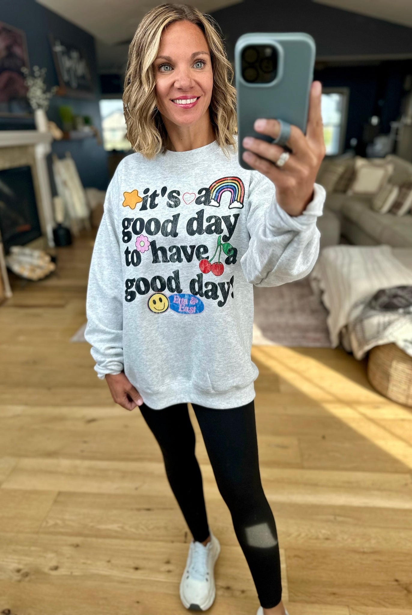 Good Day Crewneck Sweatshirt-sweaters-Etta & East-Anna Kaytes Boutique, Women's Fashion Boutique in Grinnell, Iowa