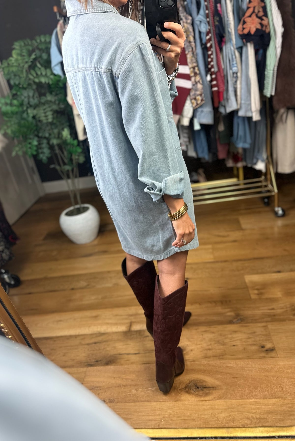 Telling You This Denim Dress-Dresses-Very J-Anna Kaytes Boutique, Women's Fashion Boutique in Grinnell, Iowa