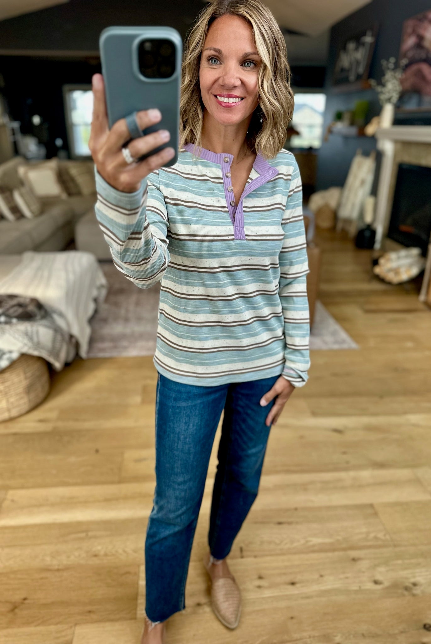 Looking For Fun Striped Long Sleeve Top-Anniewear-Anna Kaytes Boutique, Women's Fashion Boutique in Grinnell, Iowa