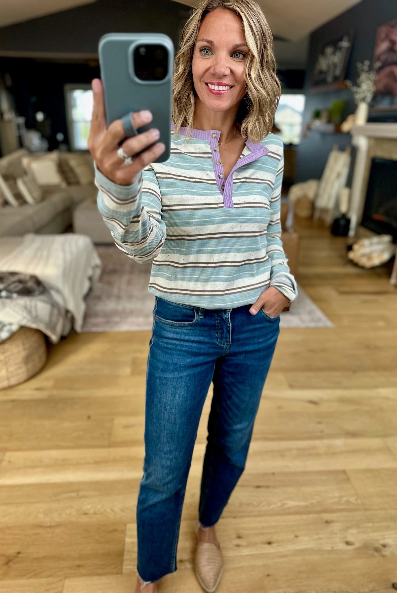 Looking For Fun Striped Long Sleeve Top-Anniewear-Anna Kaytes Boutique, Women's Fashion Boutique in Grinnell, Iowa