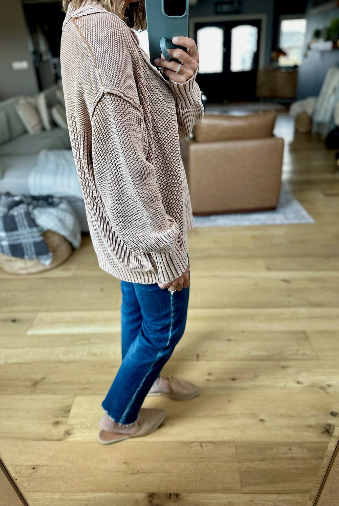 Reaching For Fall Ribbed Henley Sweater-ee:some-Anna Kaytes Boutique, Women's Fashion Boutique in Grinnell, Iowa