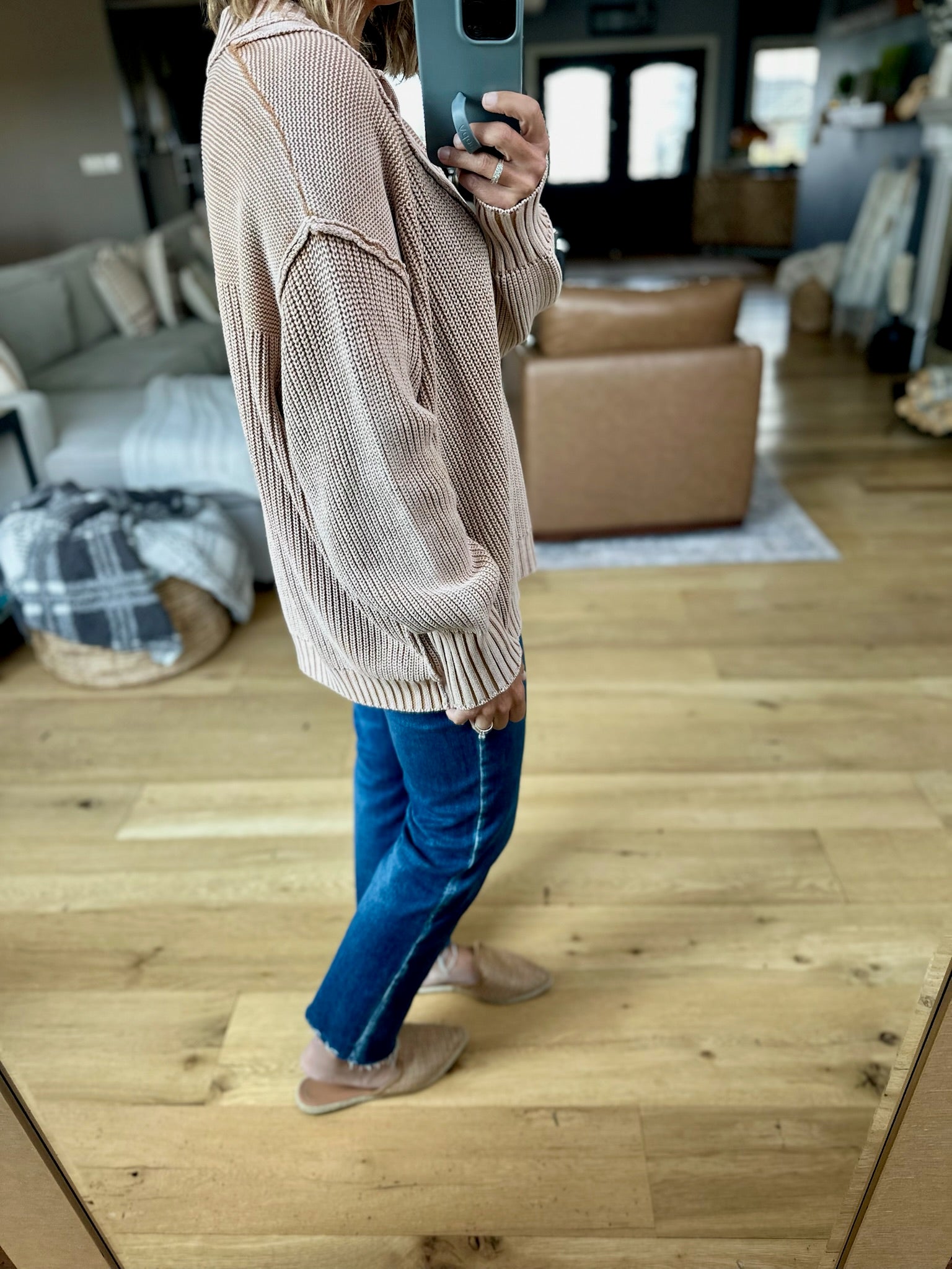 Reaching For Fall Ribbed Henley Sweater-ee:some-Anna Kaytes Boutique, Women's Fashion Boutique in Grinnell, Iowa