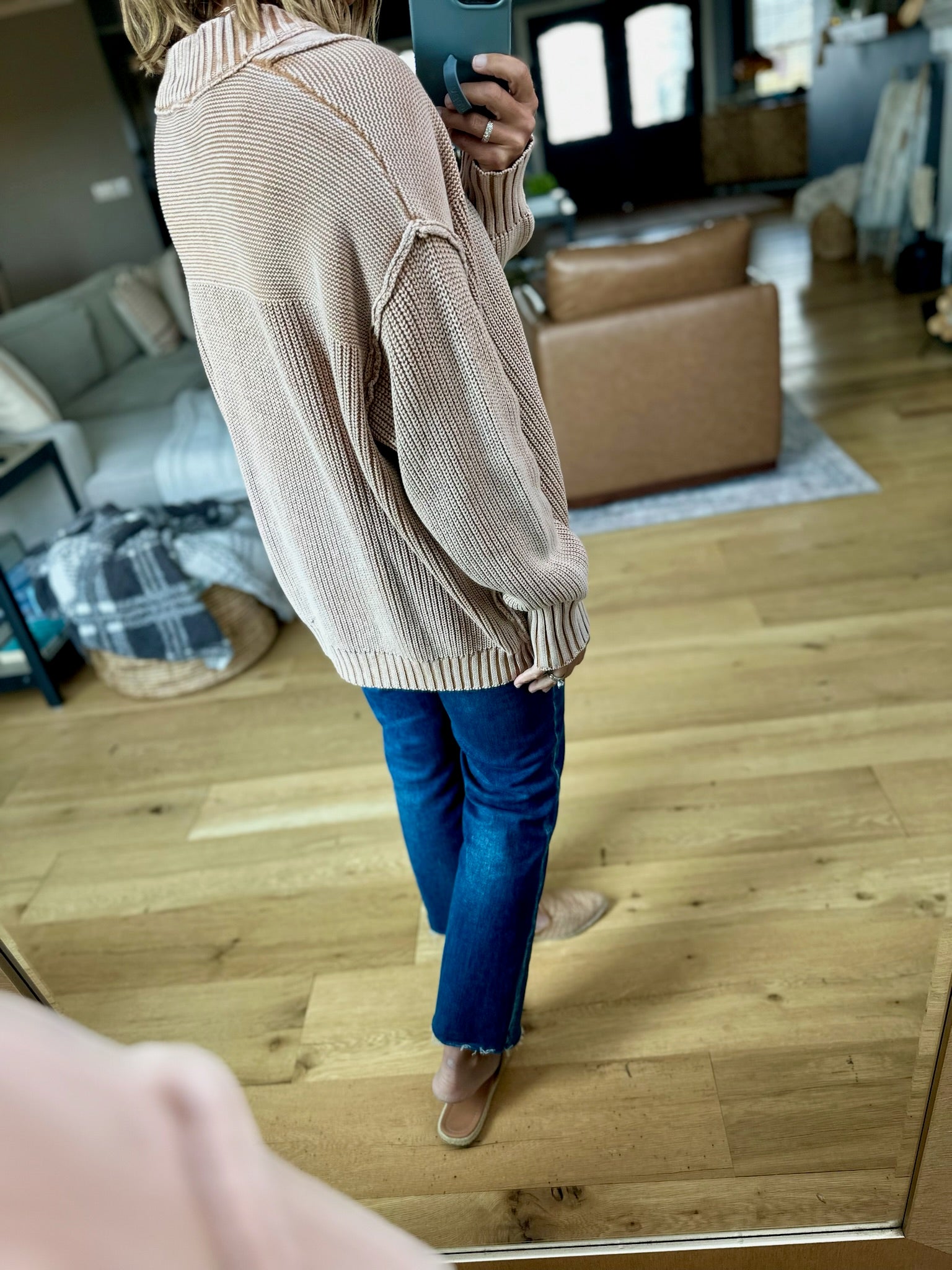 Reaching For Fall Ribbed Henley Sweater-ee:some-Anna Kaytes Boutique, Women's Fashion Boutique in Grinnell, Iowa