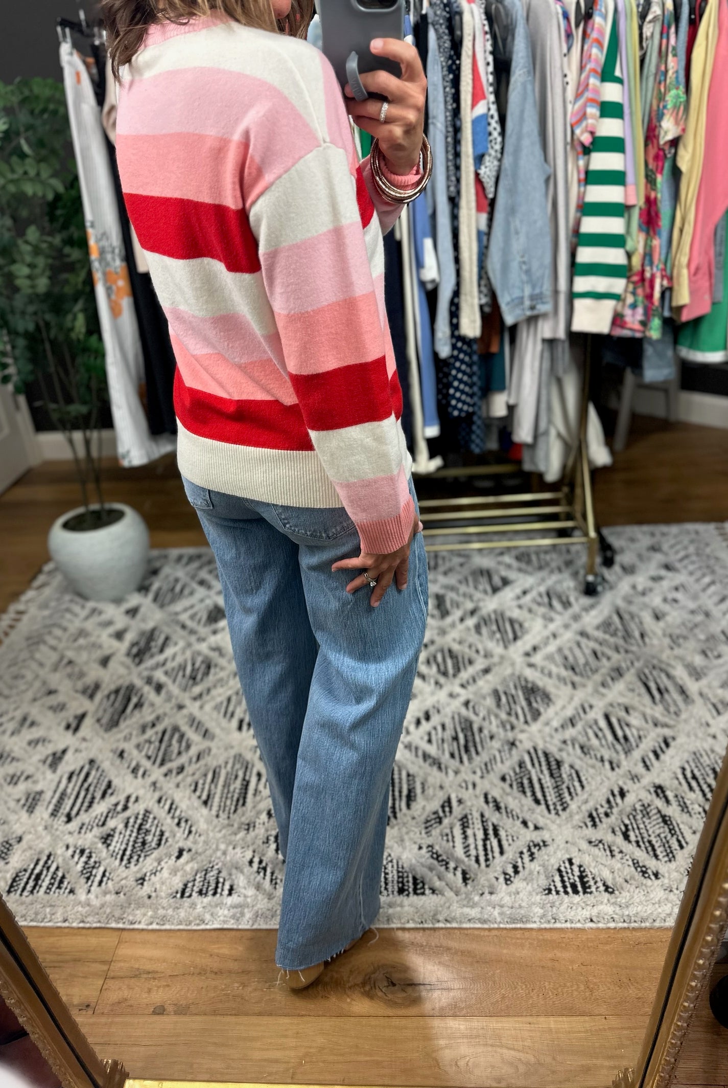 Soft Launch Striped Crew Sweater-Sweaters-Anniewear-Anna Kaytes Boutique, Women's Fashion Boutique in Grinnell, Iowa