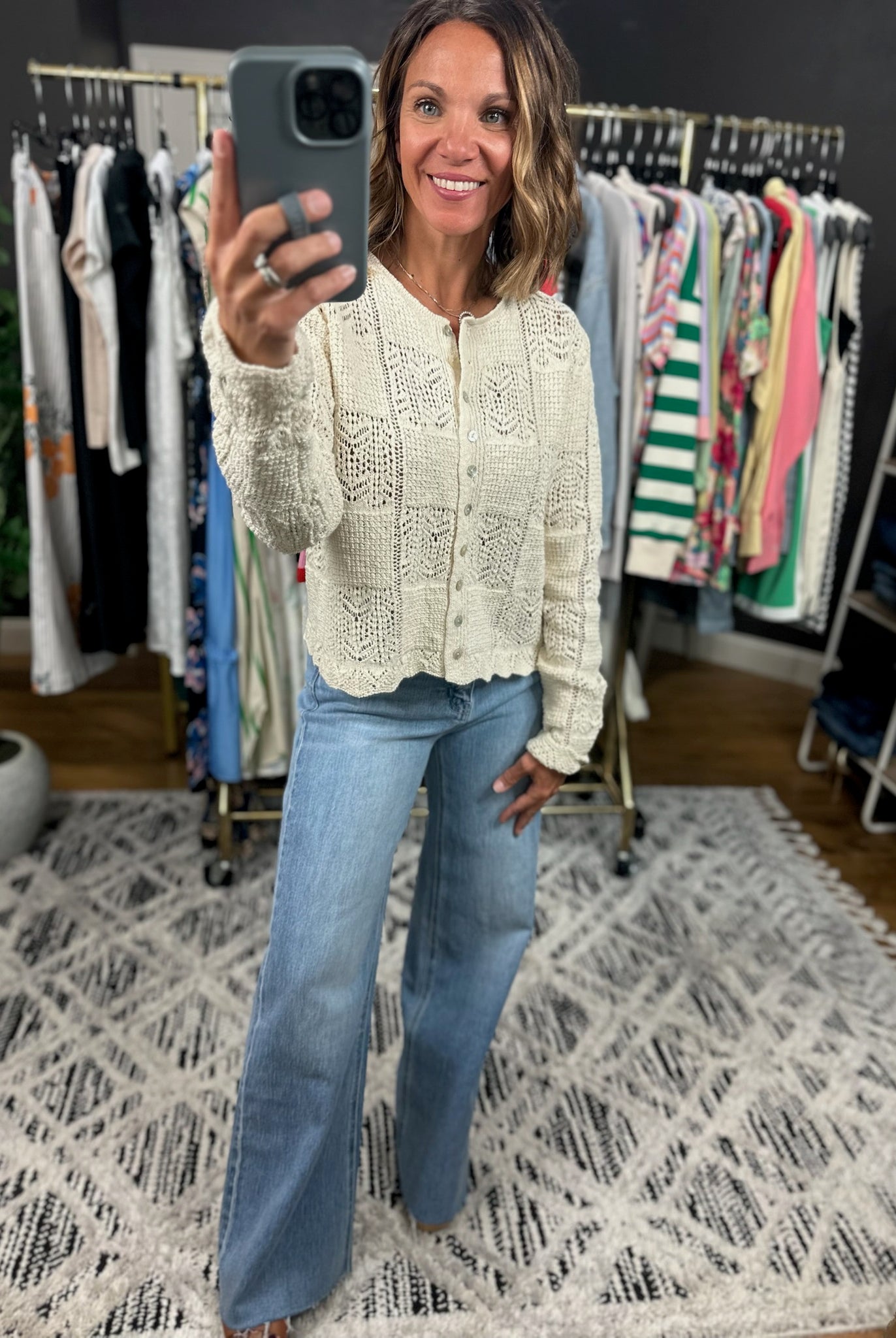 Memory Moment Crochet Knit Cardigan-Sweaters-Wishlist-Anna Kaytes Boutique, Women's Fashion Boutique in Grinnell, Iowa