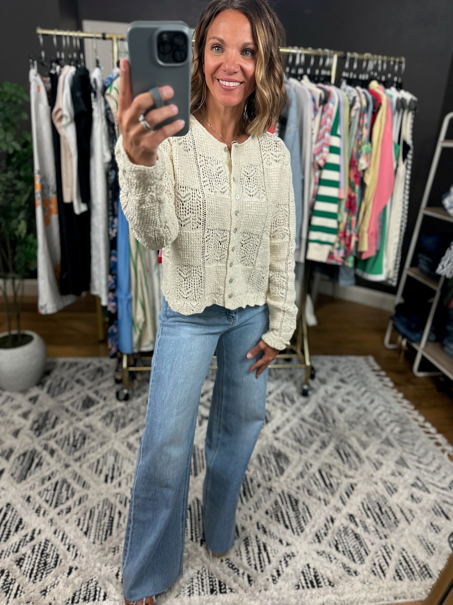 Memory Moment Crochet Knit Cardigan-Sweaters-Wishlist-Anna Kaytes Boutique, Women's Fashion Boutique in Grinnell, Iowa