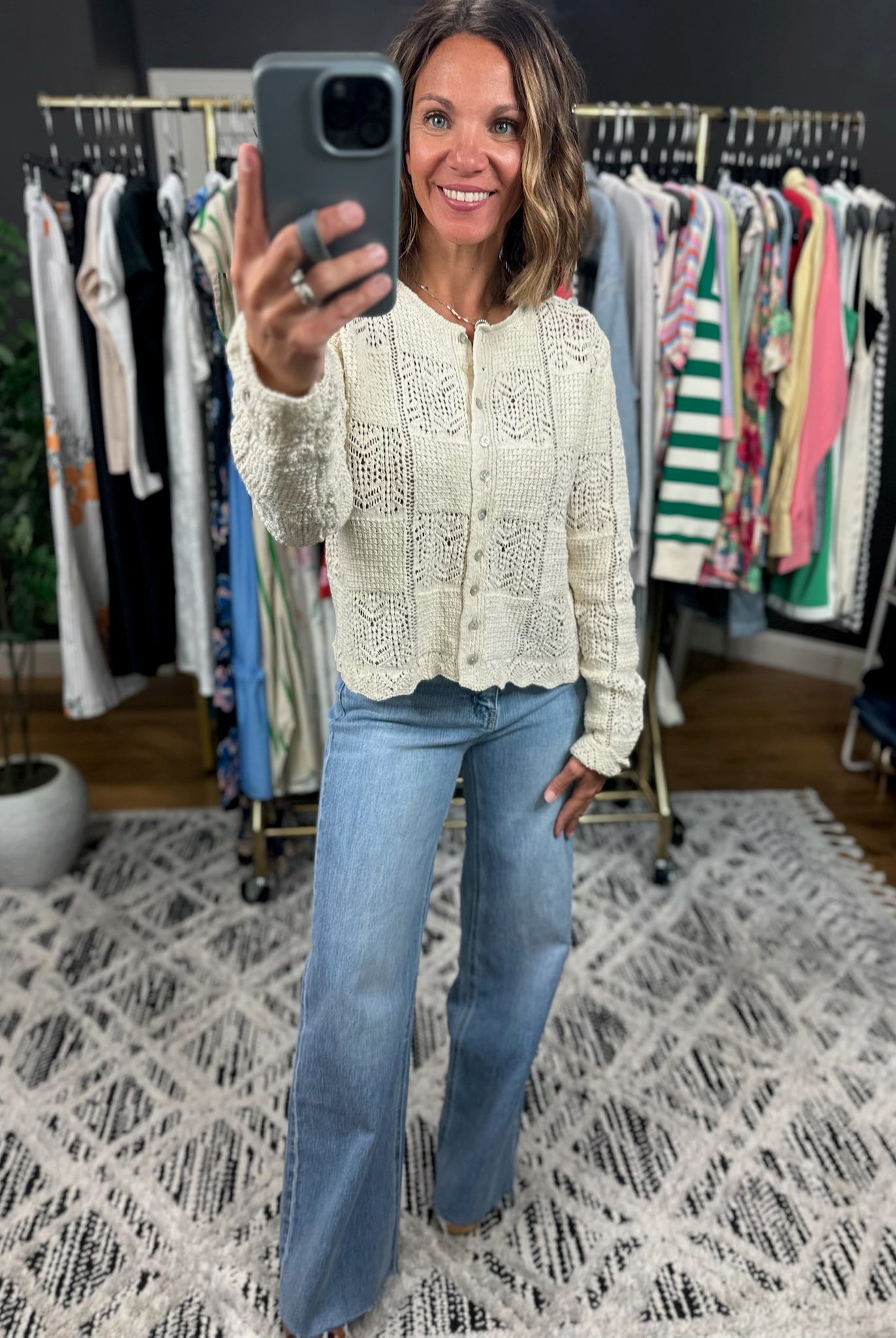 Memory Moment Crochet Knit Cardigan-Sweaters-Wishlist-Anna Kaytes Boutique, Women's Fashion Boutique in Grinnell, Iowa