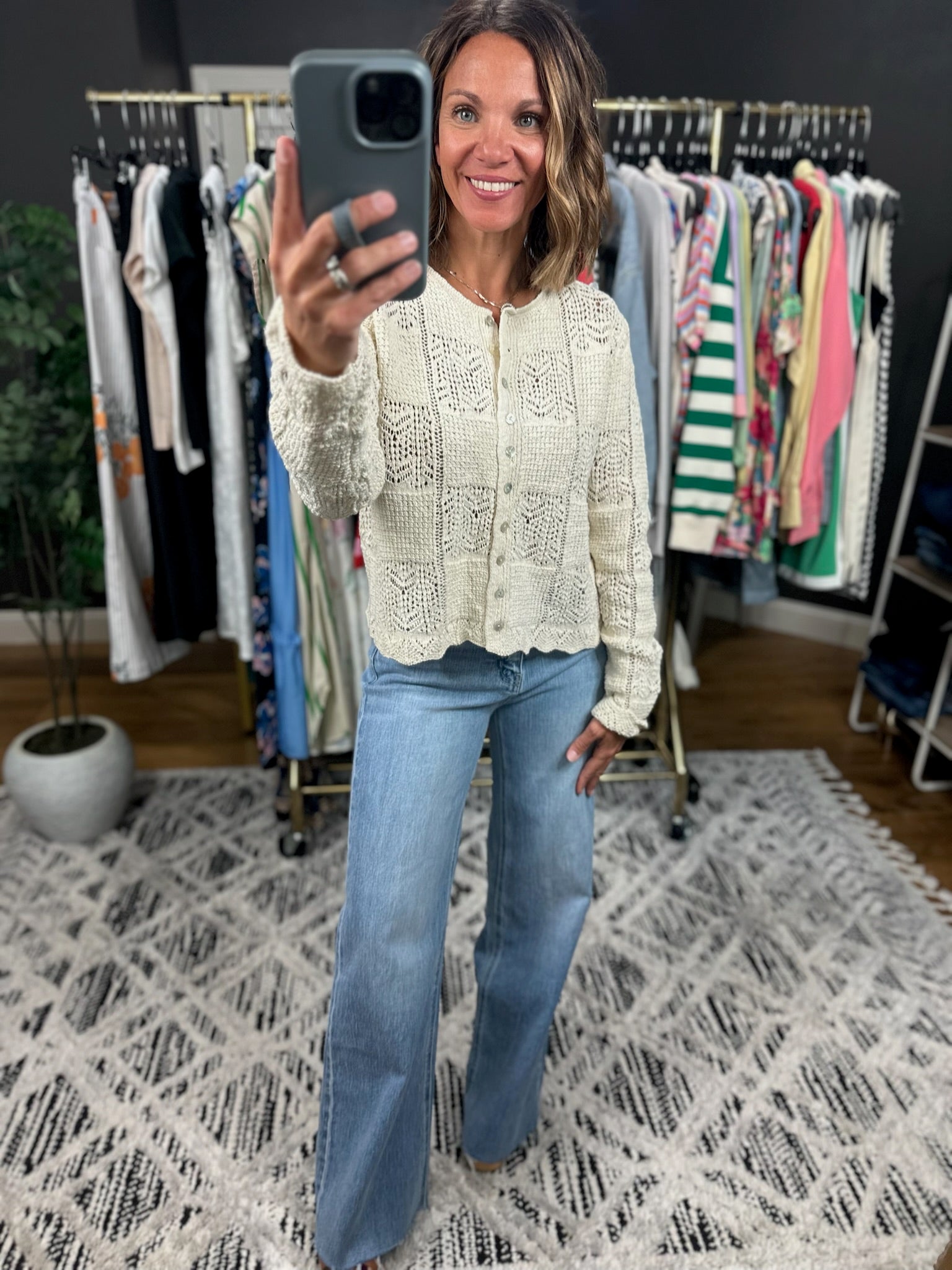 Memory Moment Crochet Knit Cardigan-Sweaters-Wishlist-Anna Kaytes Boutique, Women's Fashion Boutique in Grinnell, Iowa