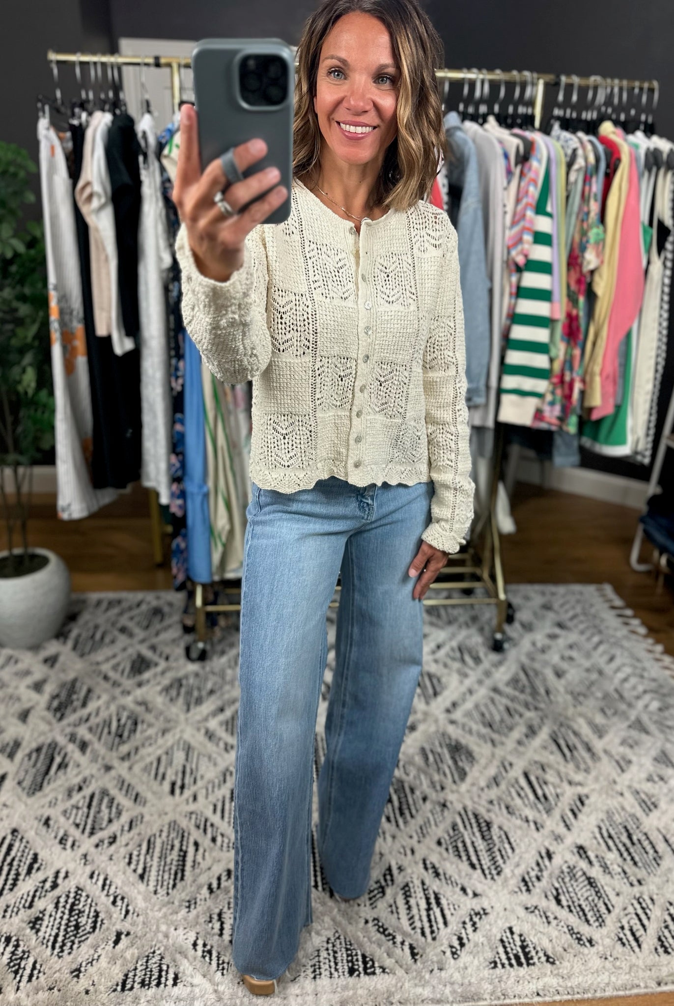 Memory Moment Crochet Knit Cardigan-Sweaters-Wishlist-Anna Kaytes Boutique, Women's Fashion Boutique in Grinnell, Iowa