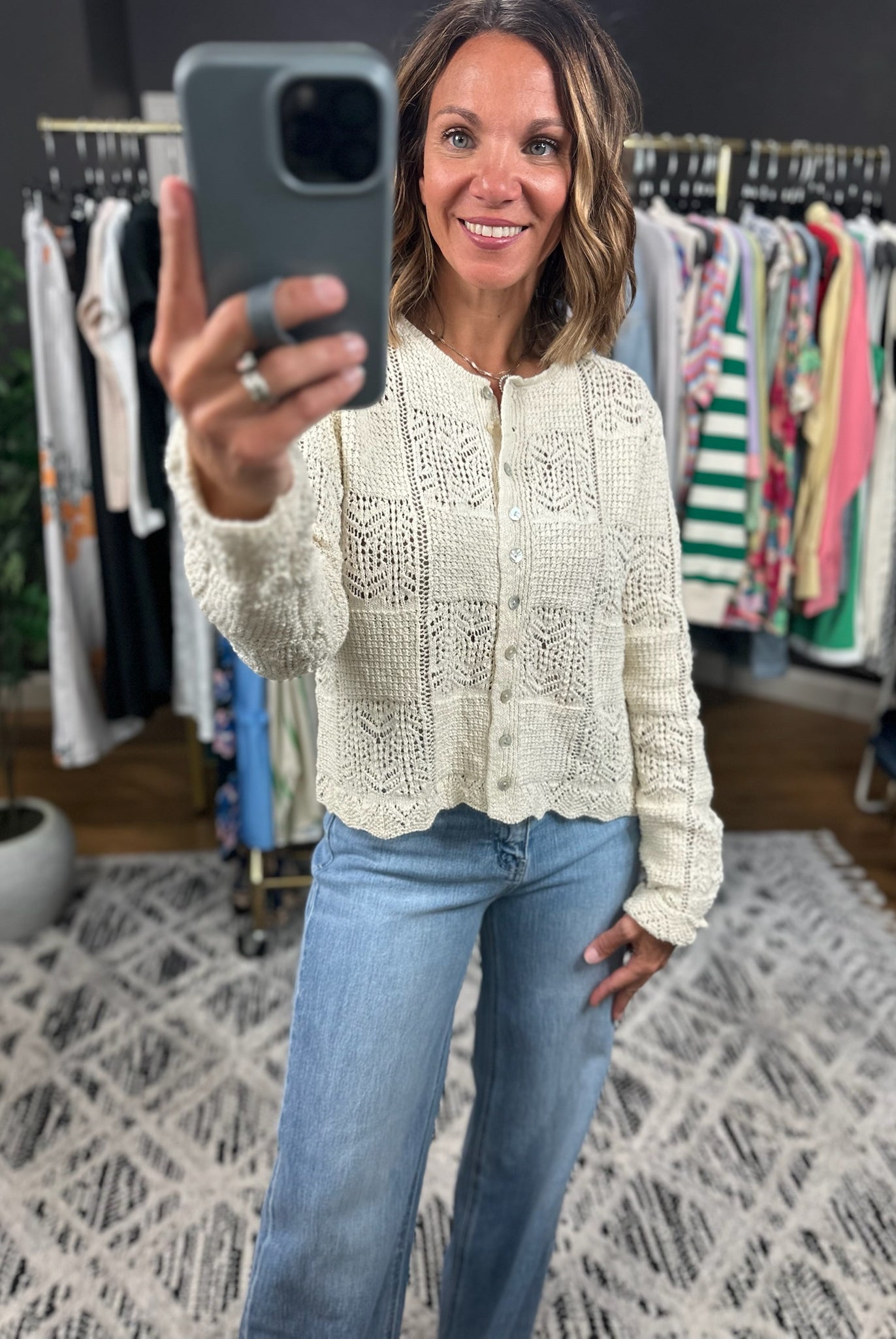 Memory Moment Crochet Knit Cardigan-Sweaters-Wishlist-Anna Kaytes Boutique, Women's Fashion Boutique in Grinnell, Iowa