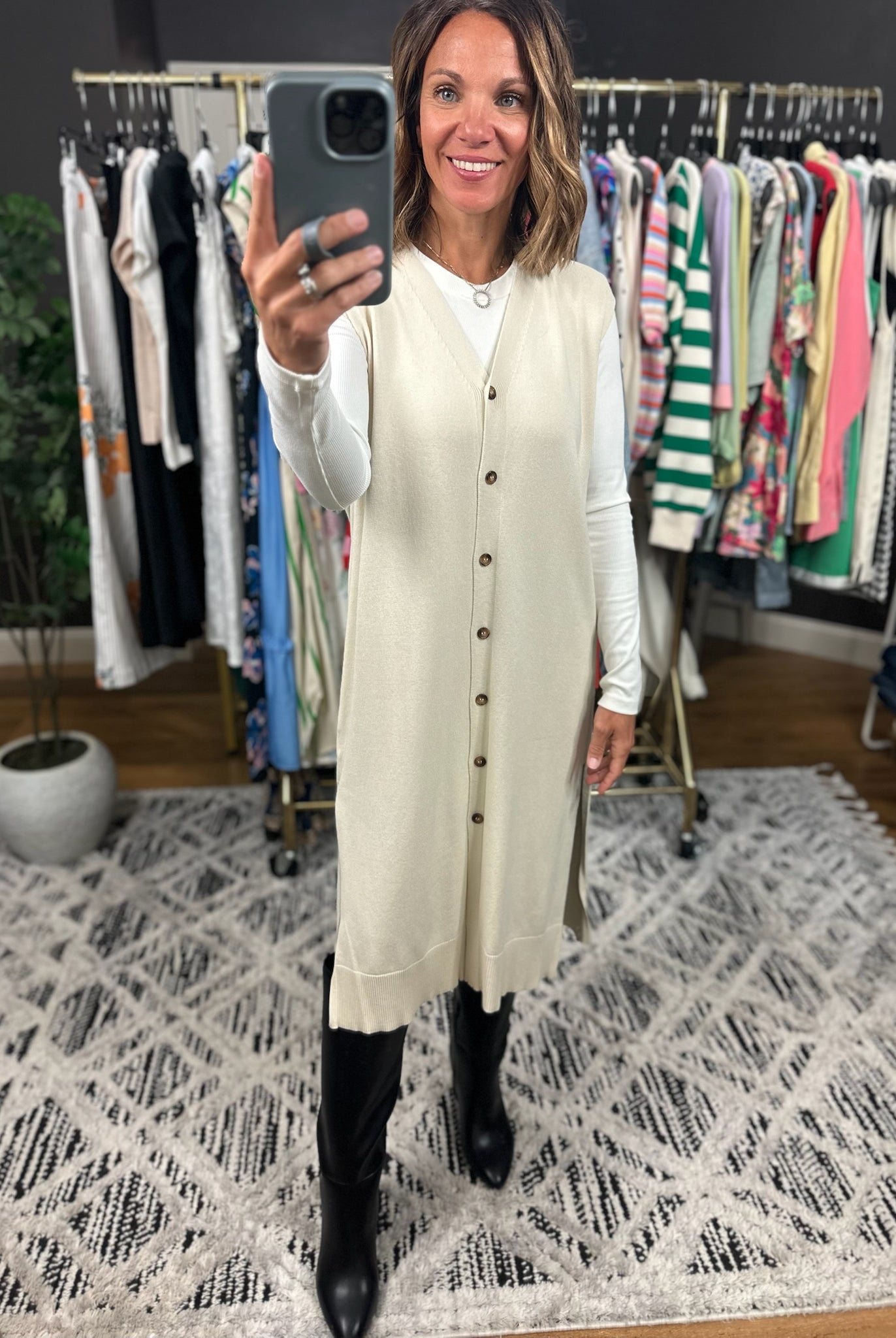 Dream On Lightweight Midi Vest-Sweaters-Wishlist-Anna Kaytes Boutique, Women's Fashion Boutique in Grinnell, Iowa