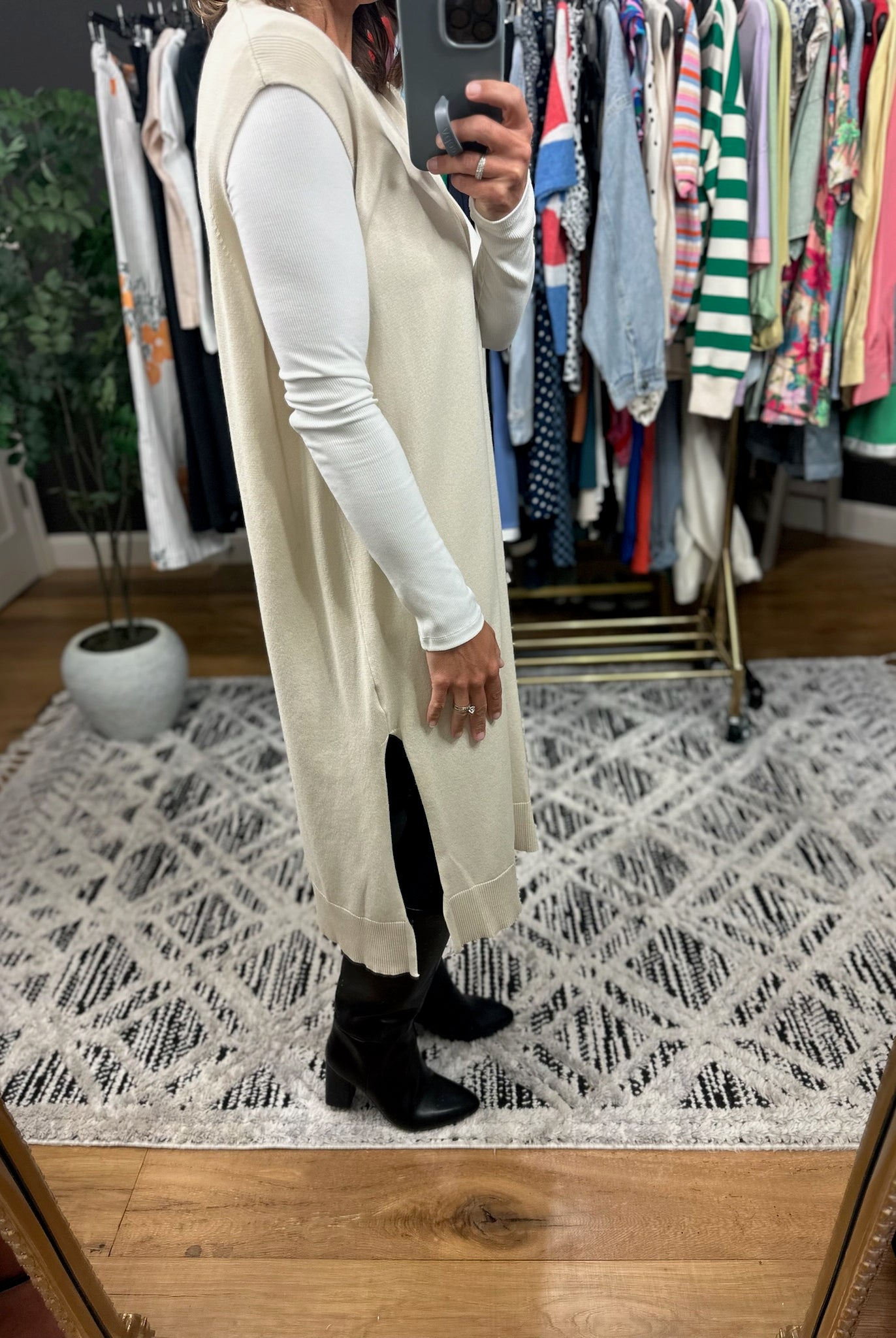 Dream On Lightweight Midi Vest-Sweaters-Wishlist-Anna Kaytes Boutique, Women's Fashion Boutique in Grinnell, Iowa