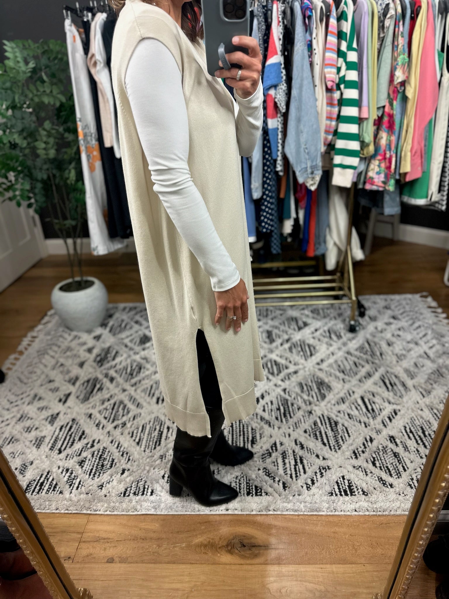 Dream On Lightweight Midi Vest-Sweaters-Wishlist-Anna Kaytes Boutique, Women's Fashion Boutique in Grinnell, Iowa